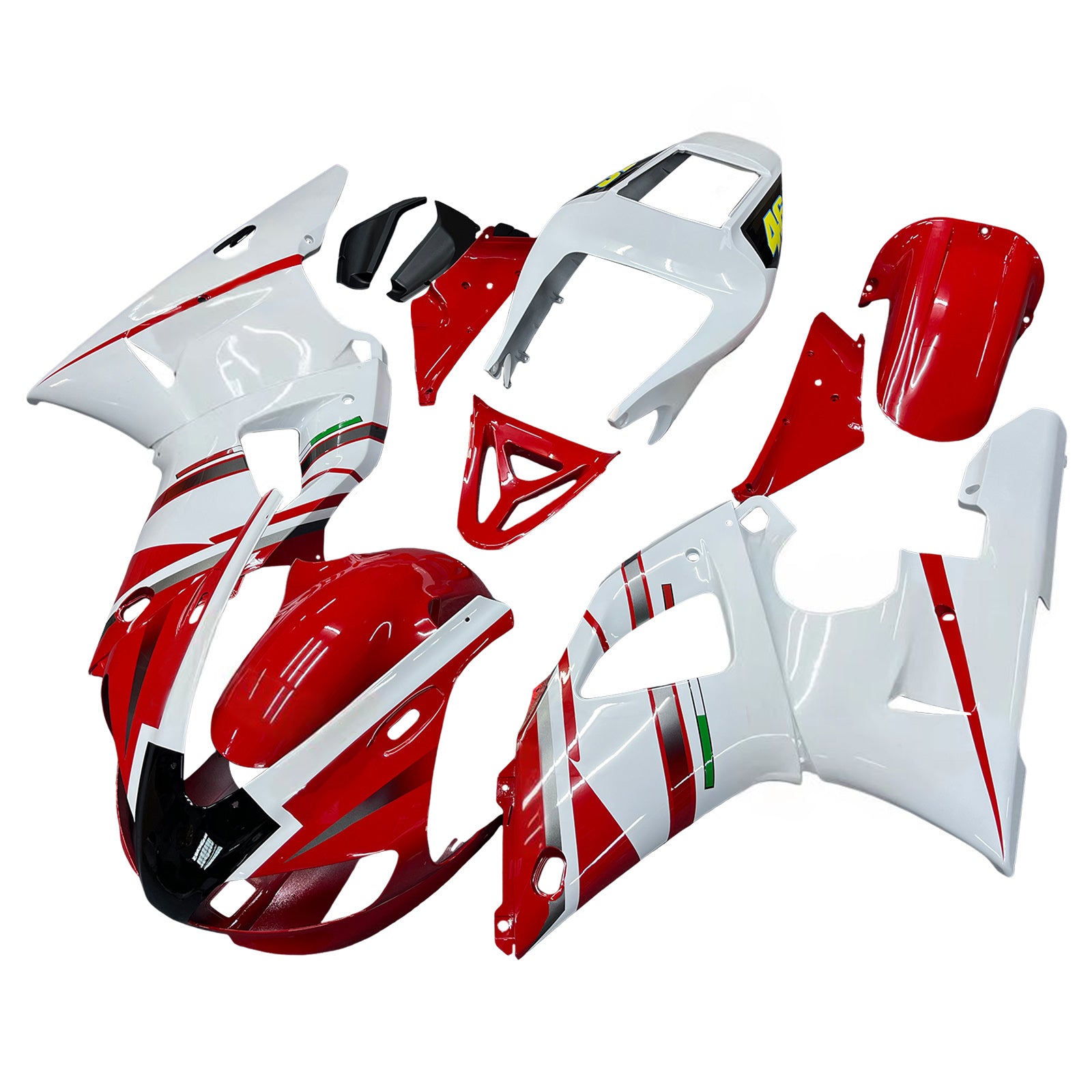 Fairings 1998-1999 Yamaha YZF-R1 Red White No.46 FIAT R1 Generic