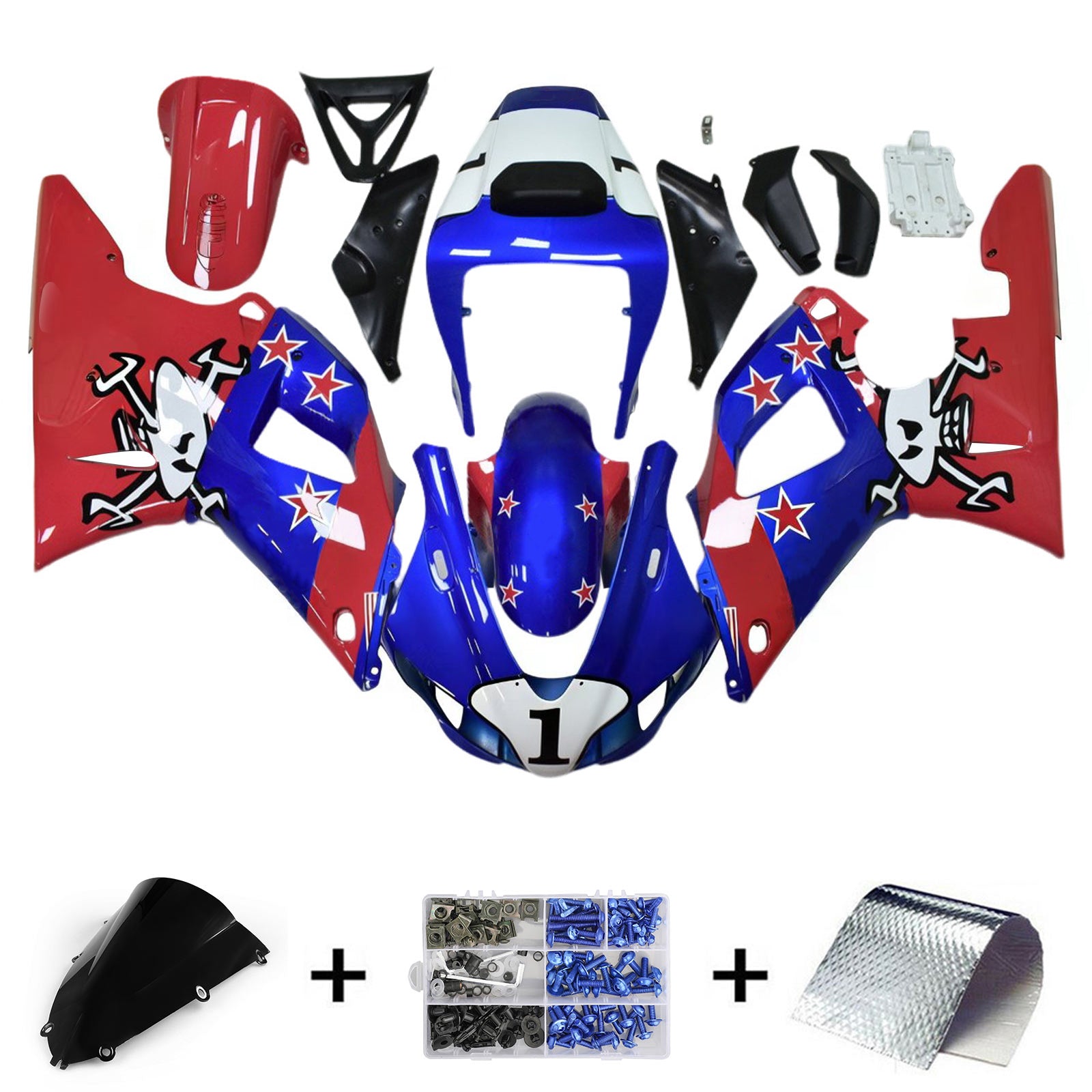Yamaha YZF-R1 1998-1999 Fairing Kit Bodywork Plastic ABS