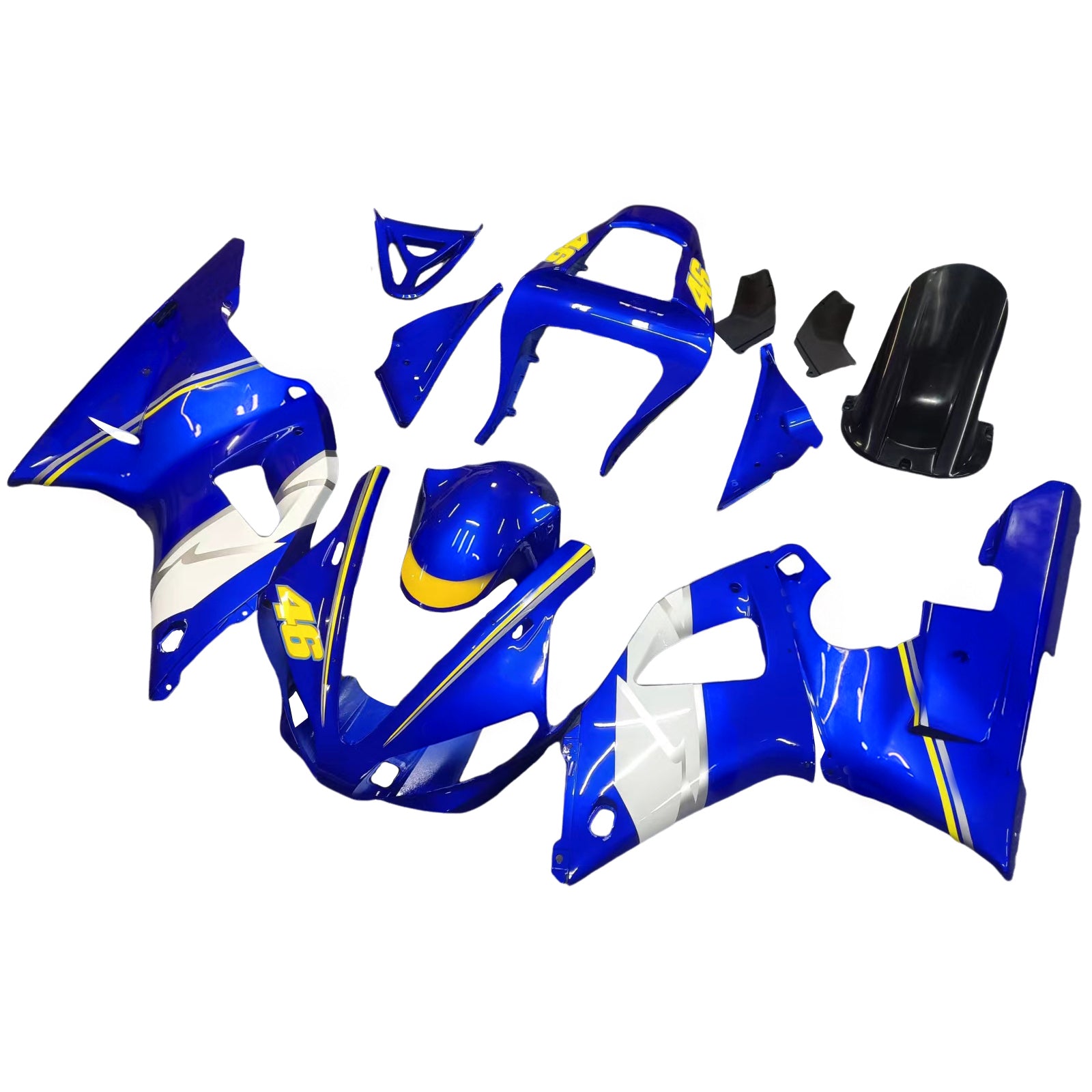 Fairings 2000-2001 Yamaha YZF-R1 Blue White No.46 R1 Generic