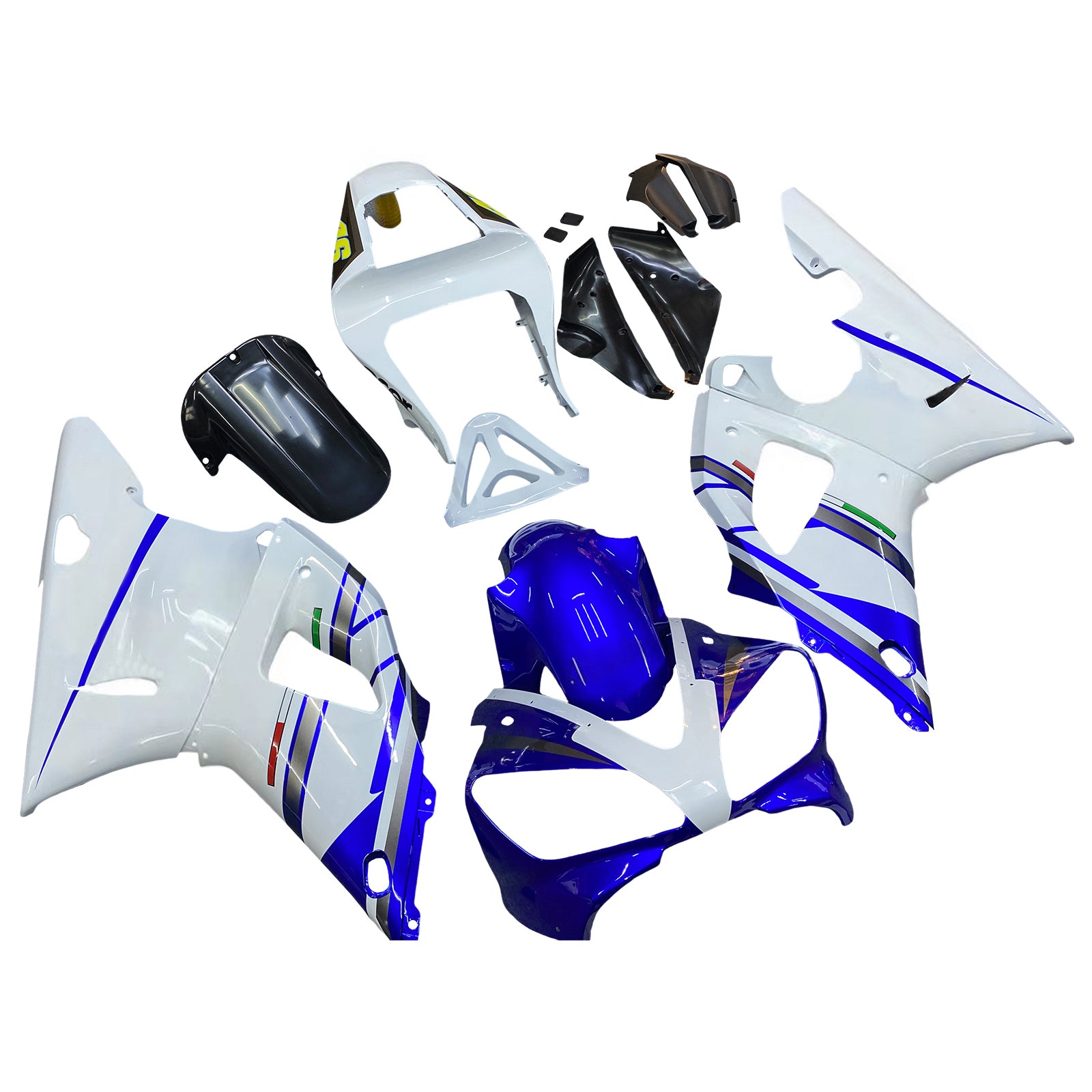 Fairings 2000-2001 Yamaha YZF-R1 Blue White No.46 FIAT Generic