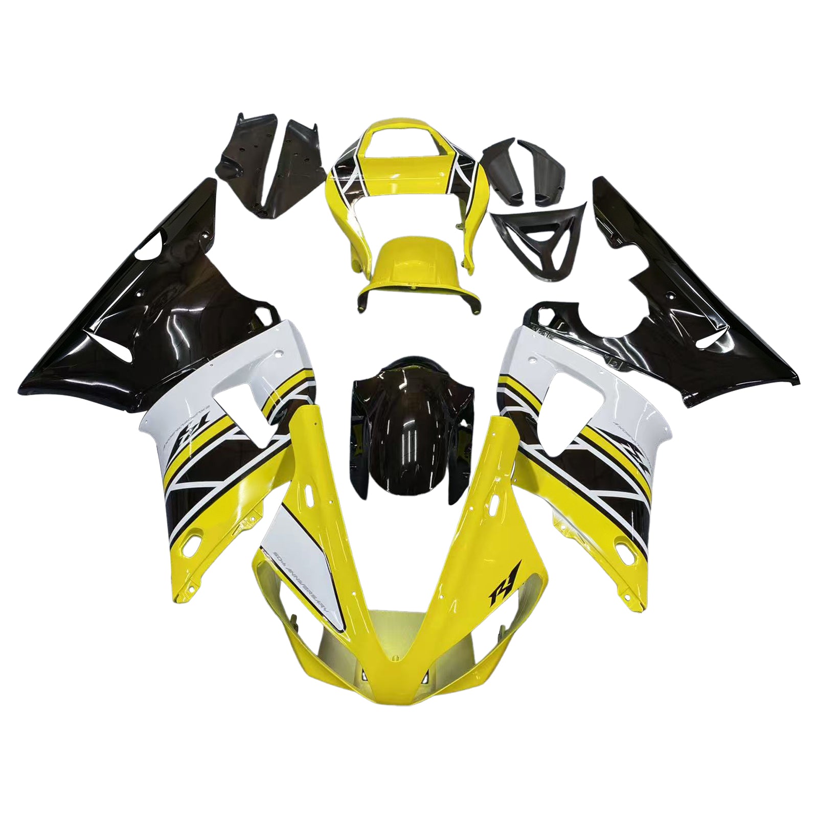 Fairing Kit For Yamaha YZF R1 YZF-R1 1000 2000 2001 Yellow Black Generic