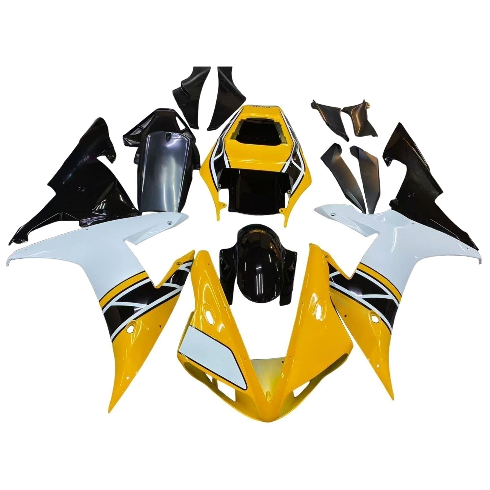 Fairings 2002-2003 Yamaha YZF-R1 Yellow White Black R1 Generic