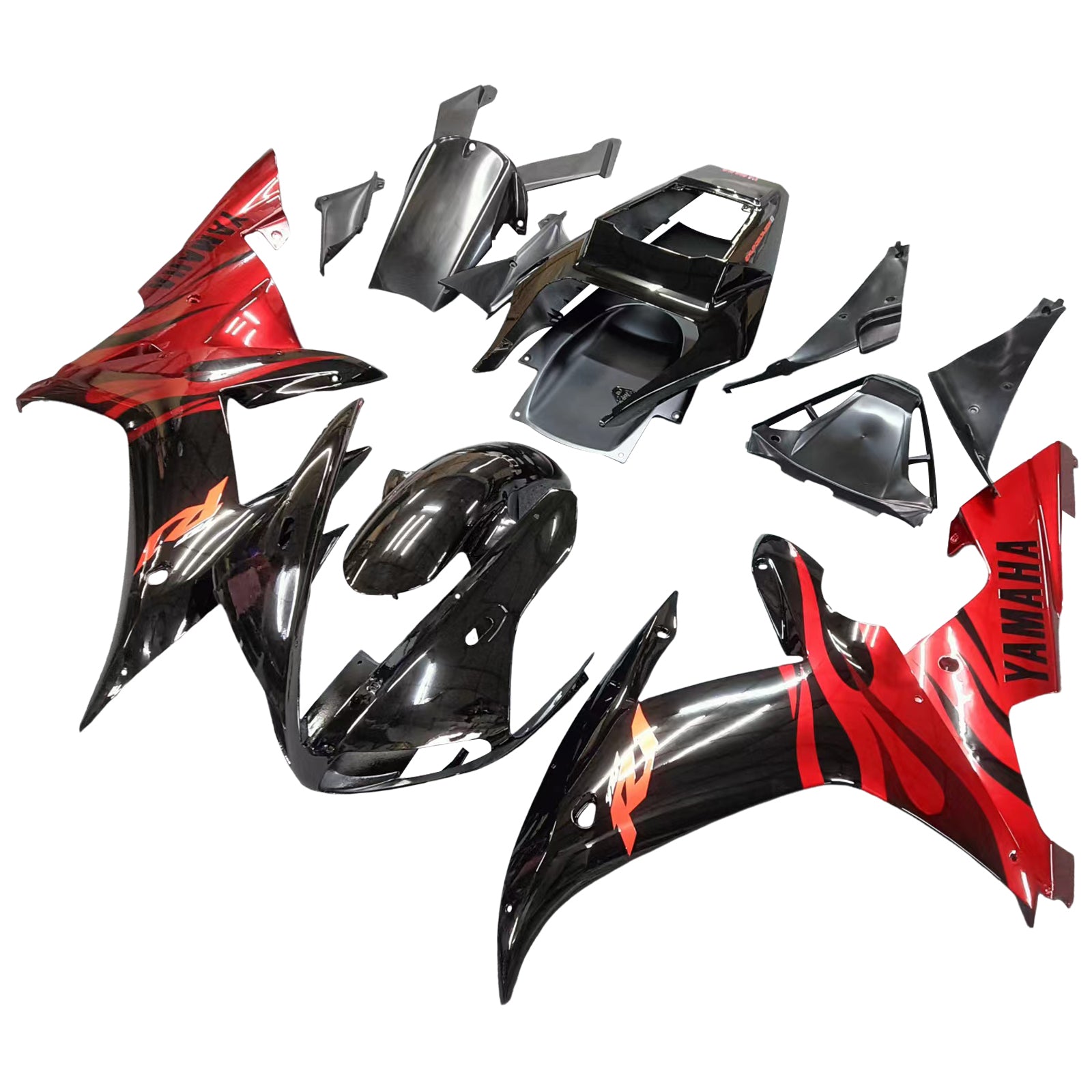 Fairings 2002-2003 Yamaha YZF-R1 Black Red Tribal R1