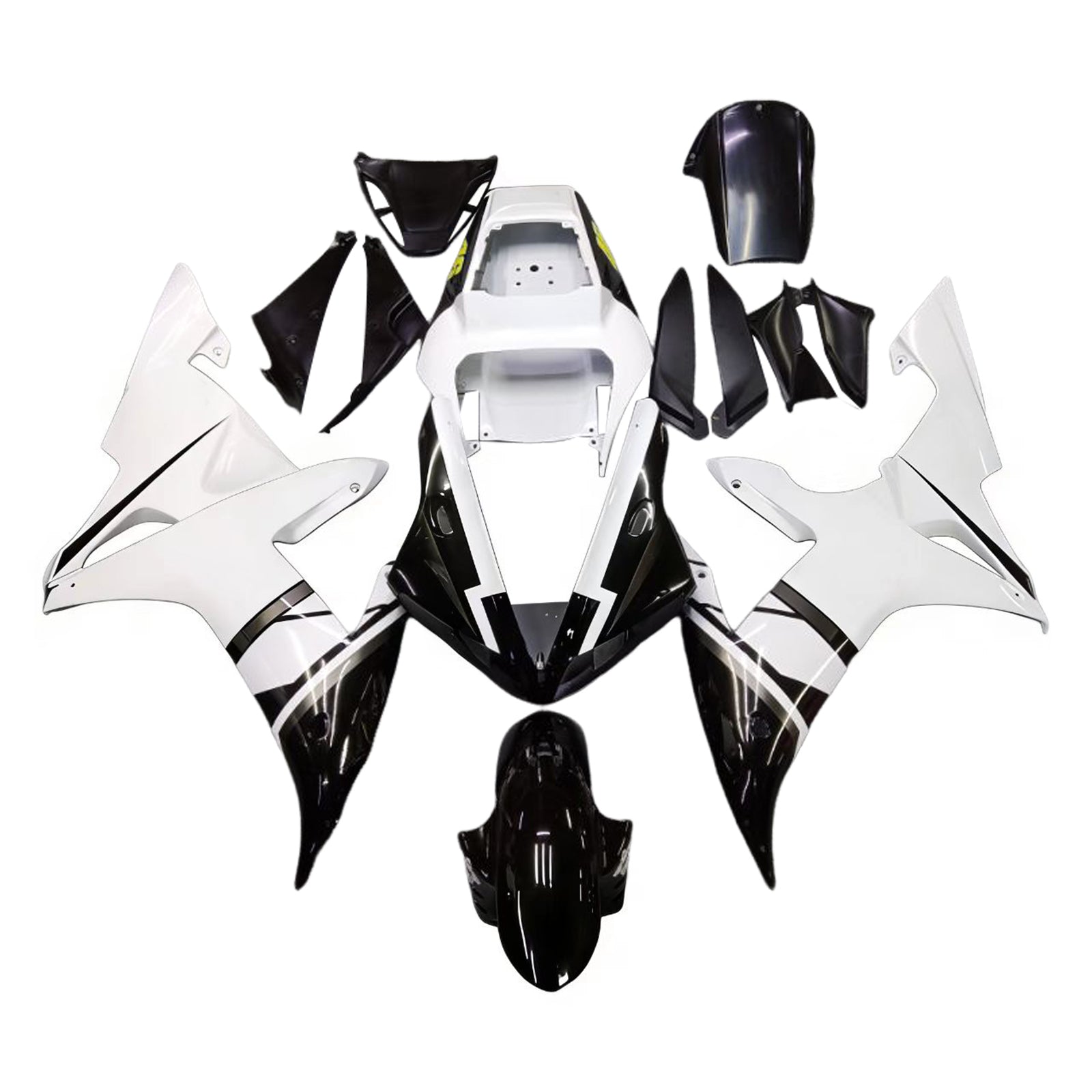 Carenados 2002-2003 Yamaha YZF-R1 Negro Blanco No.46 FIAT Genérico