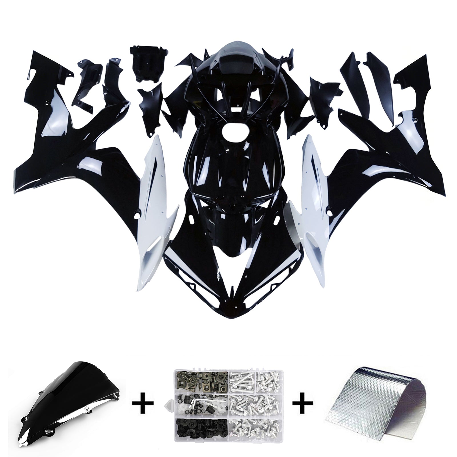 Fairings 2004-2006 Yamaha YZF-R1 Black White R1 Generic