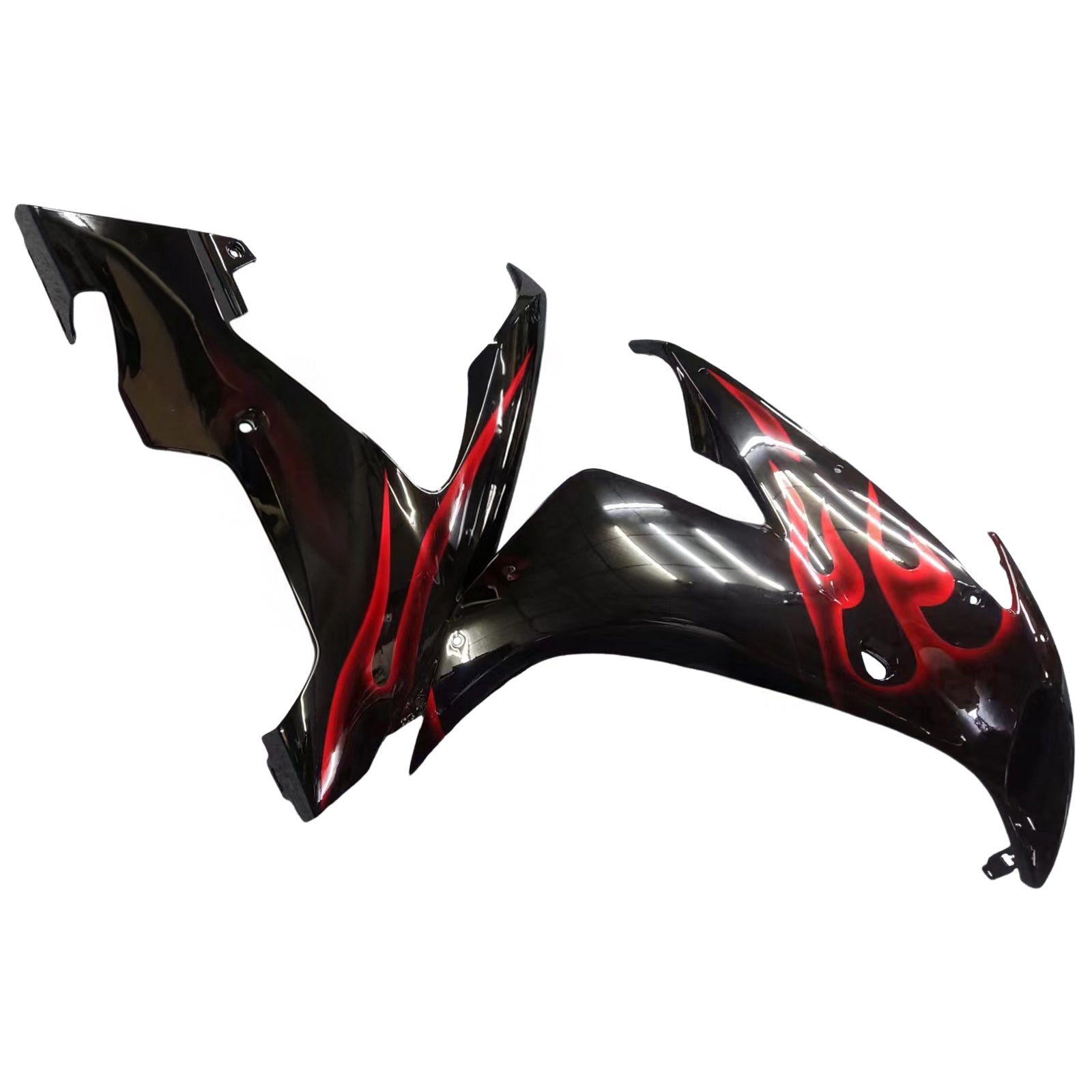 Fairings 2004-2006 Yamaha YZF-R1 Black & Red Flame R1