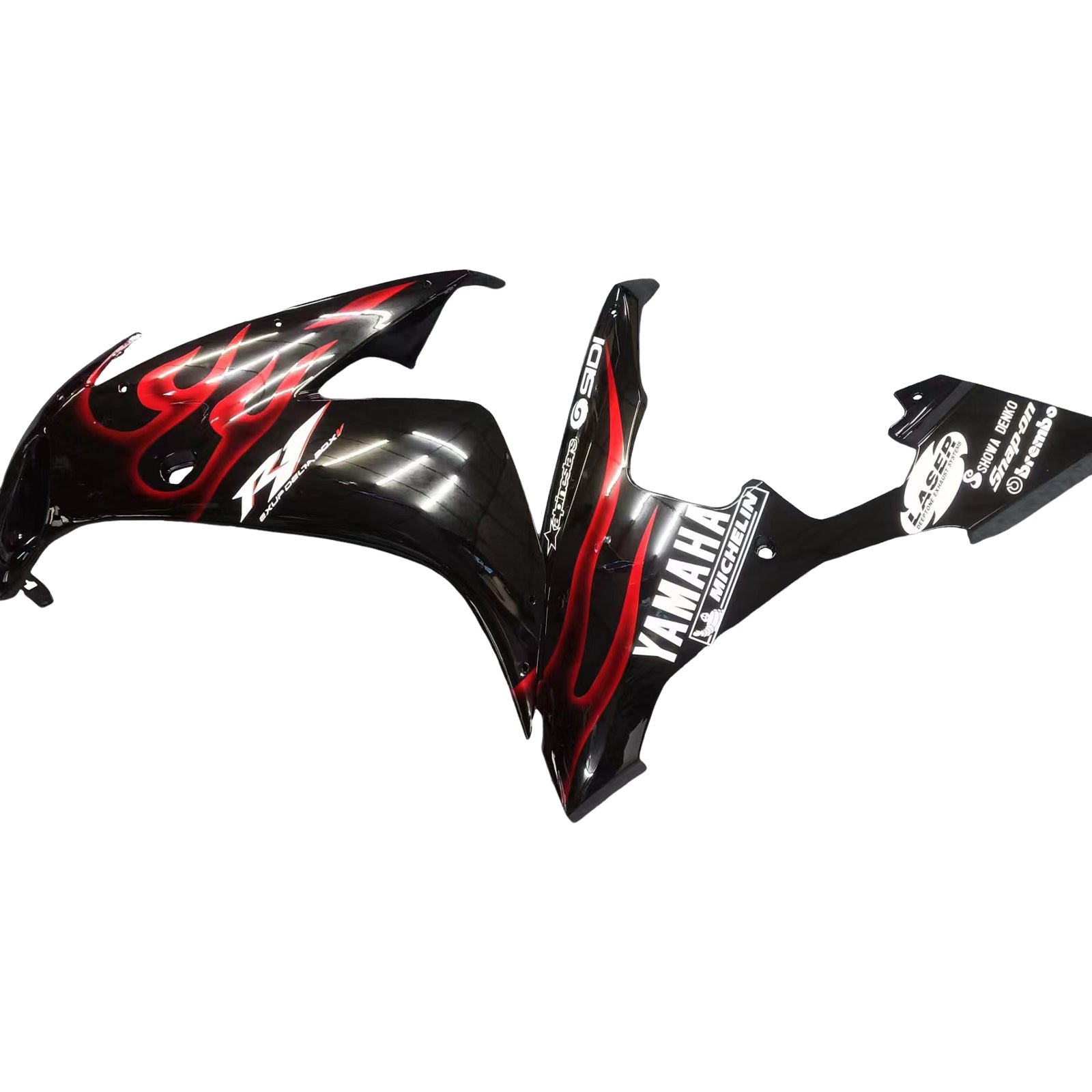 Fairings 2004-2006 Yamaha YZF-R1 Black & Red Flame R1