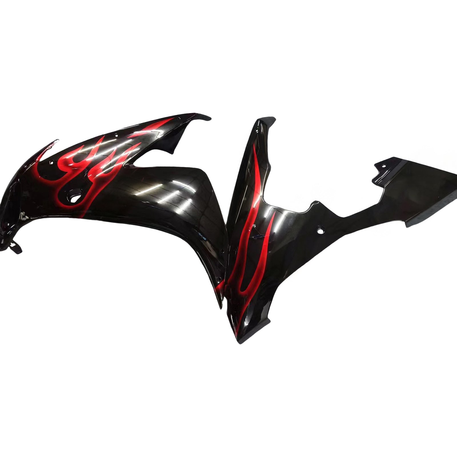 Fairings 2004-2006 Yamaha YZF-R1 Black & Red Flame R1