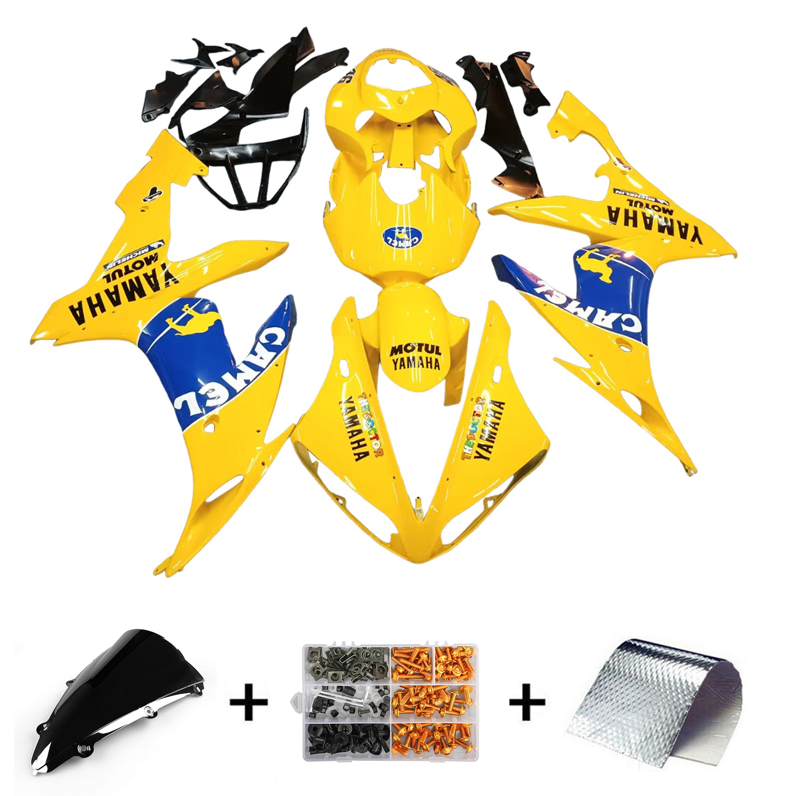 Fairings 2004-2006 Yamaha YZF-R1 Yellow Blue Camel Generic