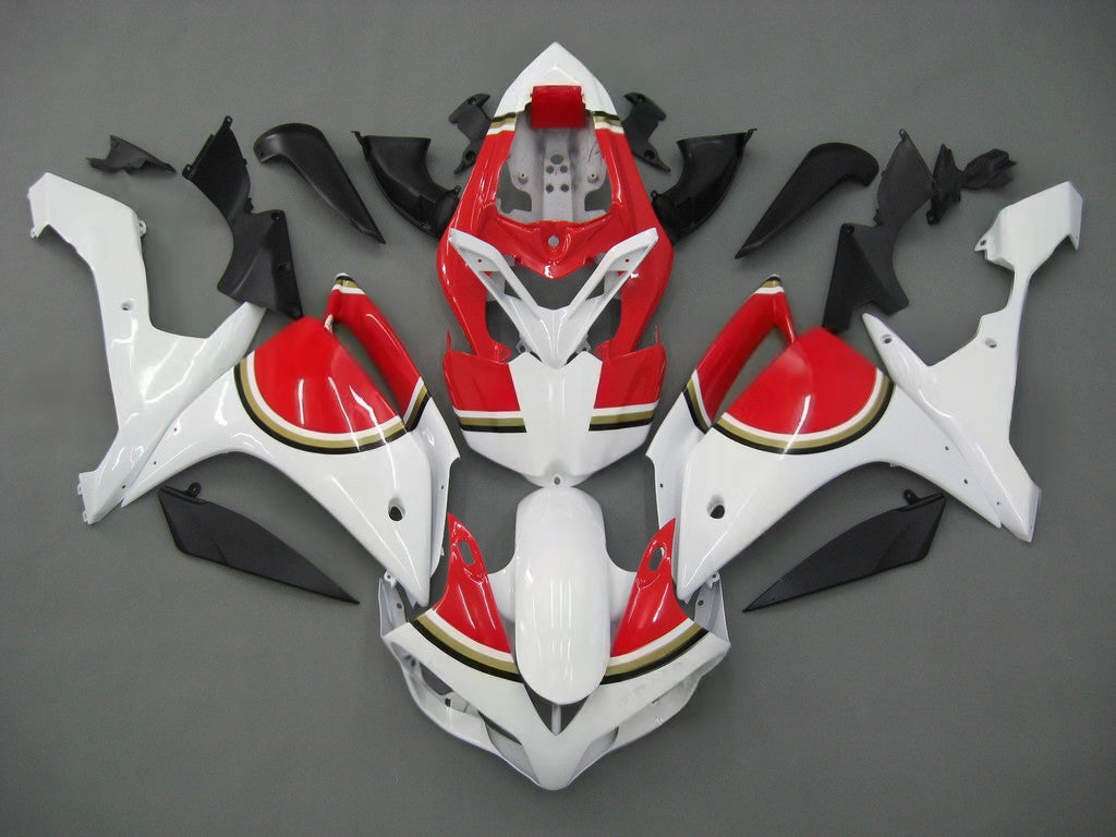 Fairings 2007-2008 Yamaha YZF-R1 White Red Lucky Strike Generic