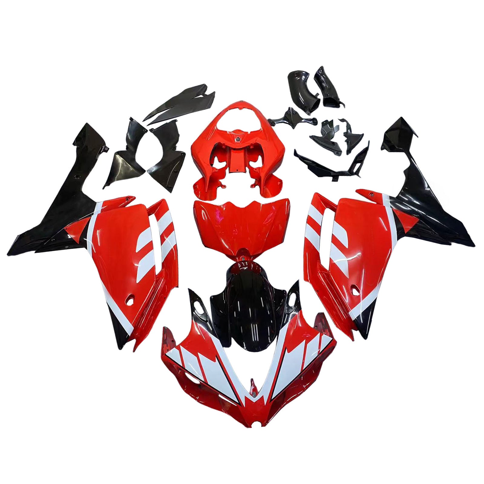 Fairings 2007-2008 Yamaha YZF-R1 Red Black Santander Bank Generic