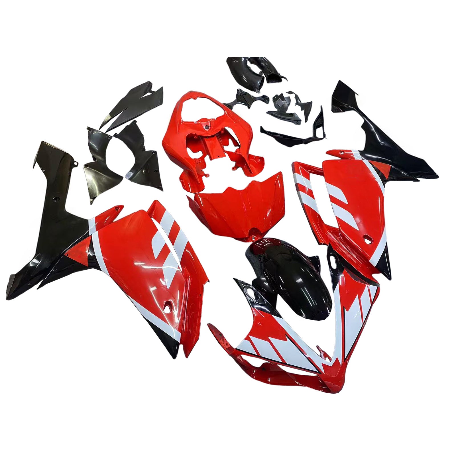 Fairings 2007-2008 Yamaha YZF-R1 Red Black Santander Bank Generic