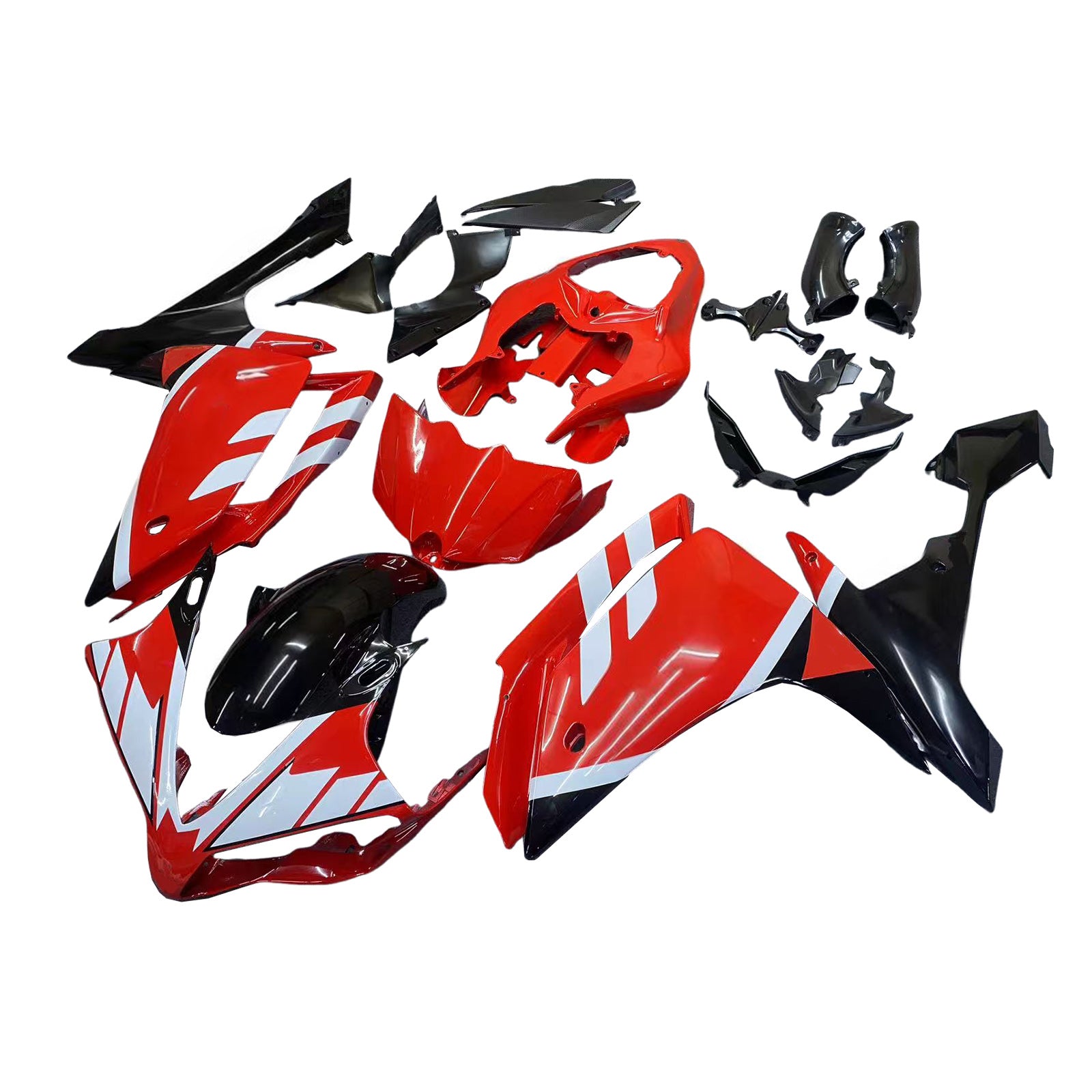 Fairings 2007-2008 Yamaha YZF-R1 Red Black Santander Bank Generic