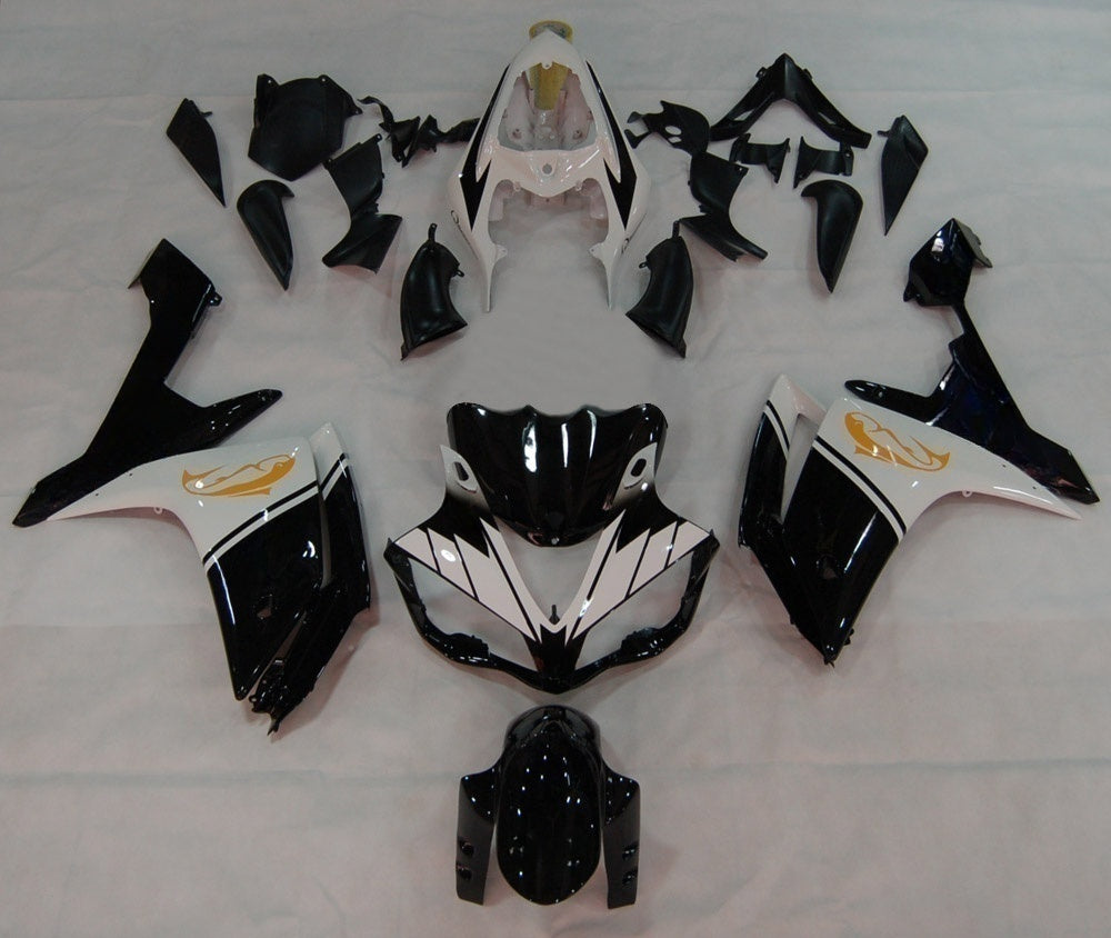 Fairings 2007-2008 Yamaha YZF-R1 Black White R1 Generic