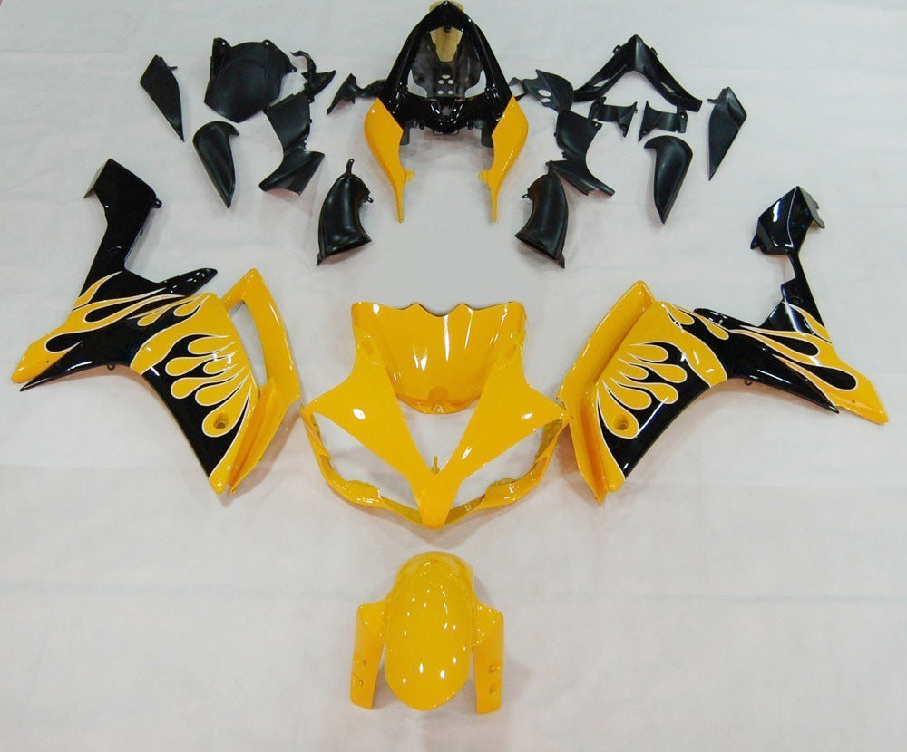 Fairings 2007-2008 Yamaha YZF-R1 Yellow & Black Flame R1 Generic