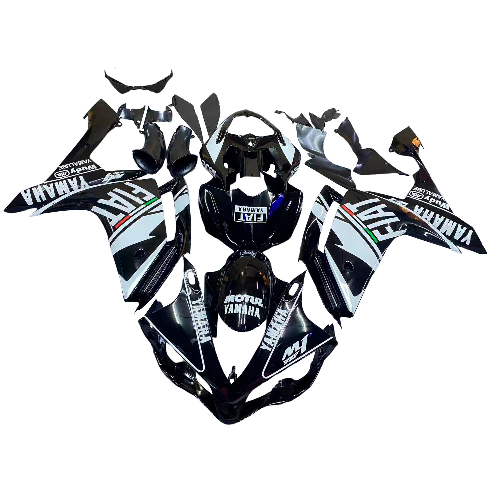 Fairings 2007-2008 Yamaha YZF-R1 Black FIAT R1 Generic
