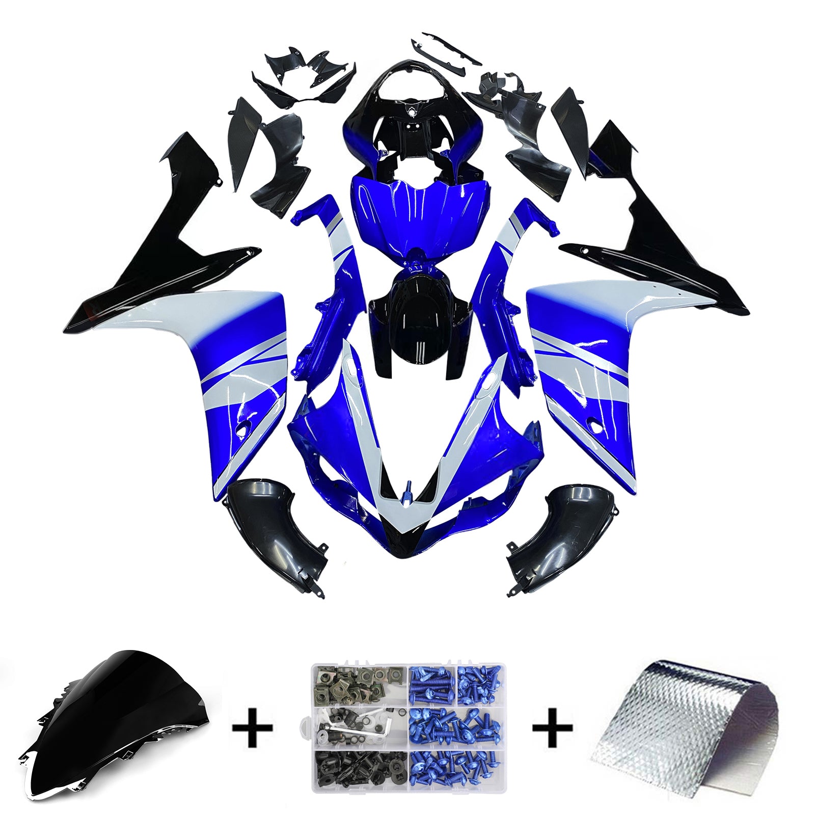 Fairings 2007-2008 Yamaha YZF-R1 Blue Black BMC R1 Generic