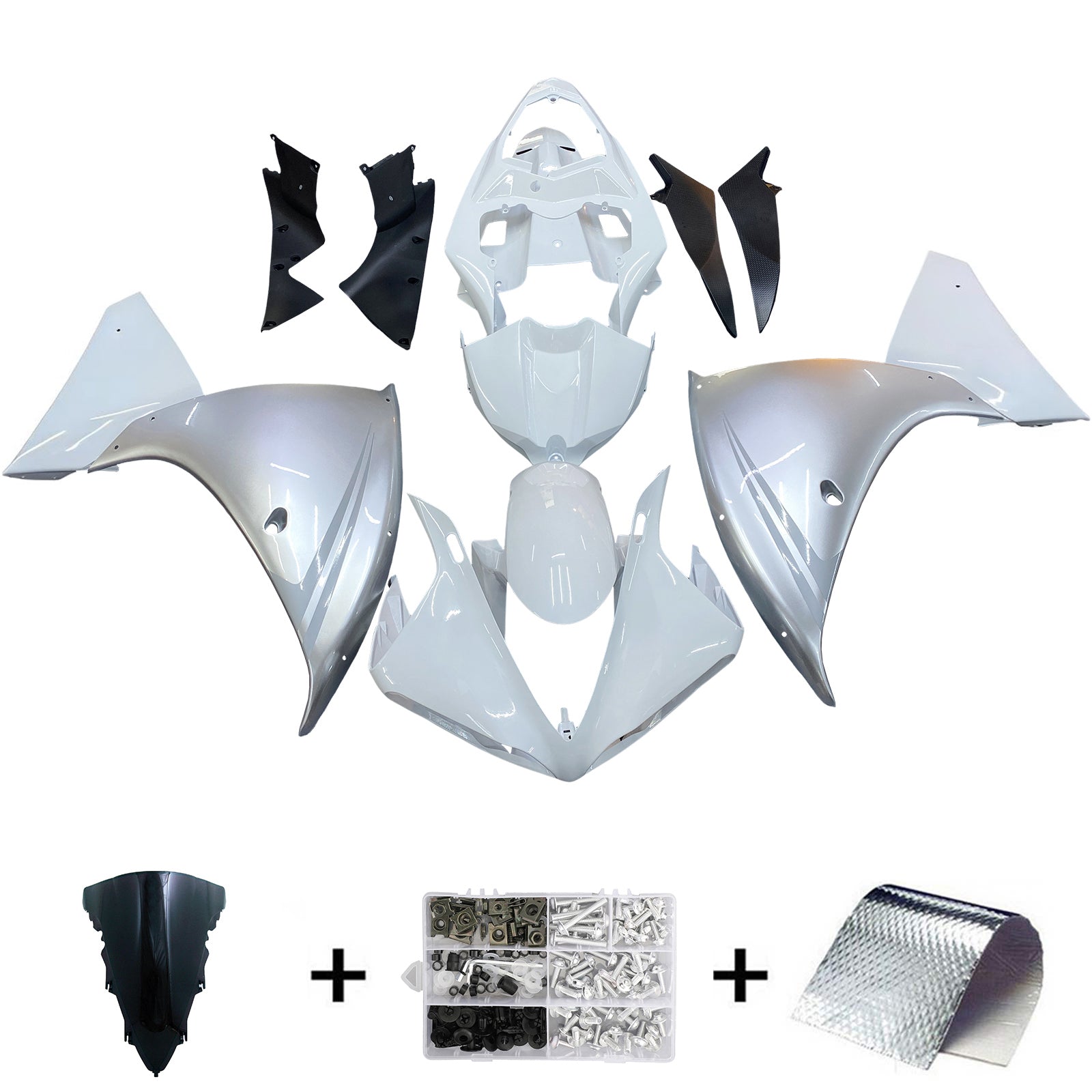 Fairings 2009-20121 Yamaha YZF-R1 White Silver R1 Generic