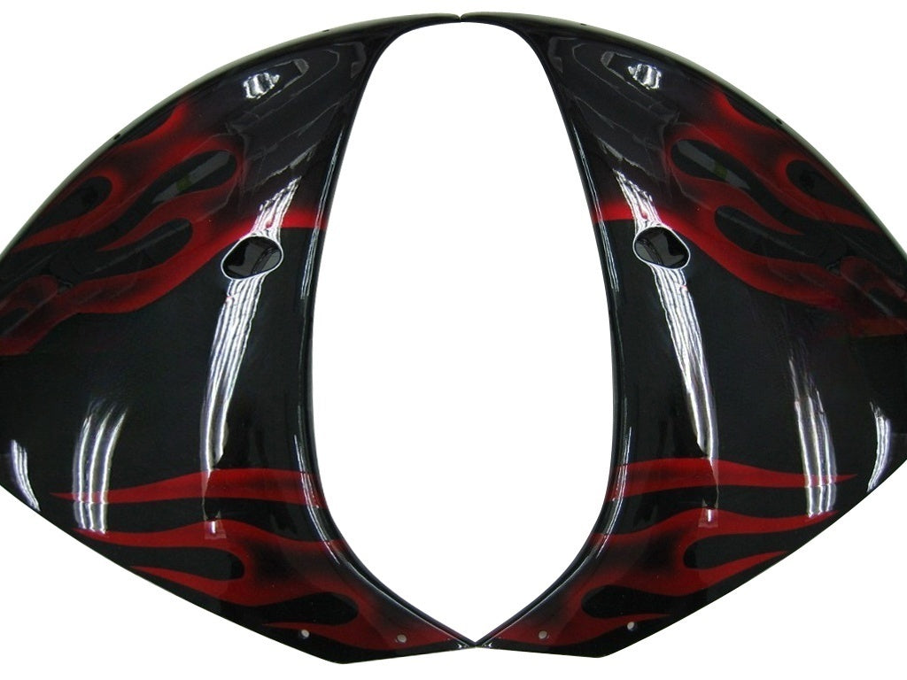 페어링 2009-2011 야마하 YZF-R1 블랙 & 레드 플레임 제네릭
