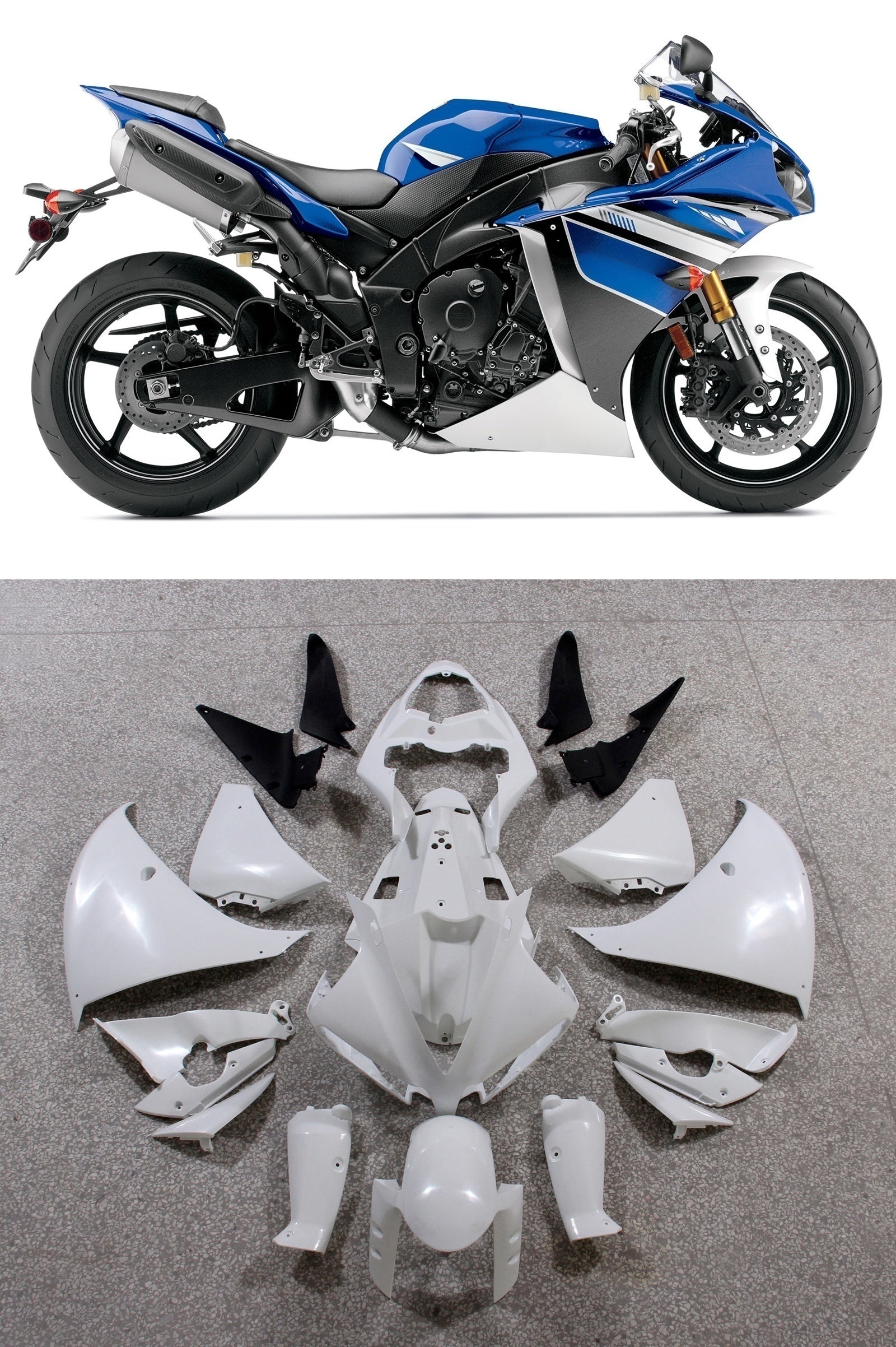 Fairings Plastics 2012-2014 Yamaha YZF R1 Blue Black R1 Generic