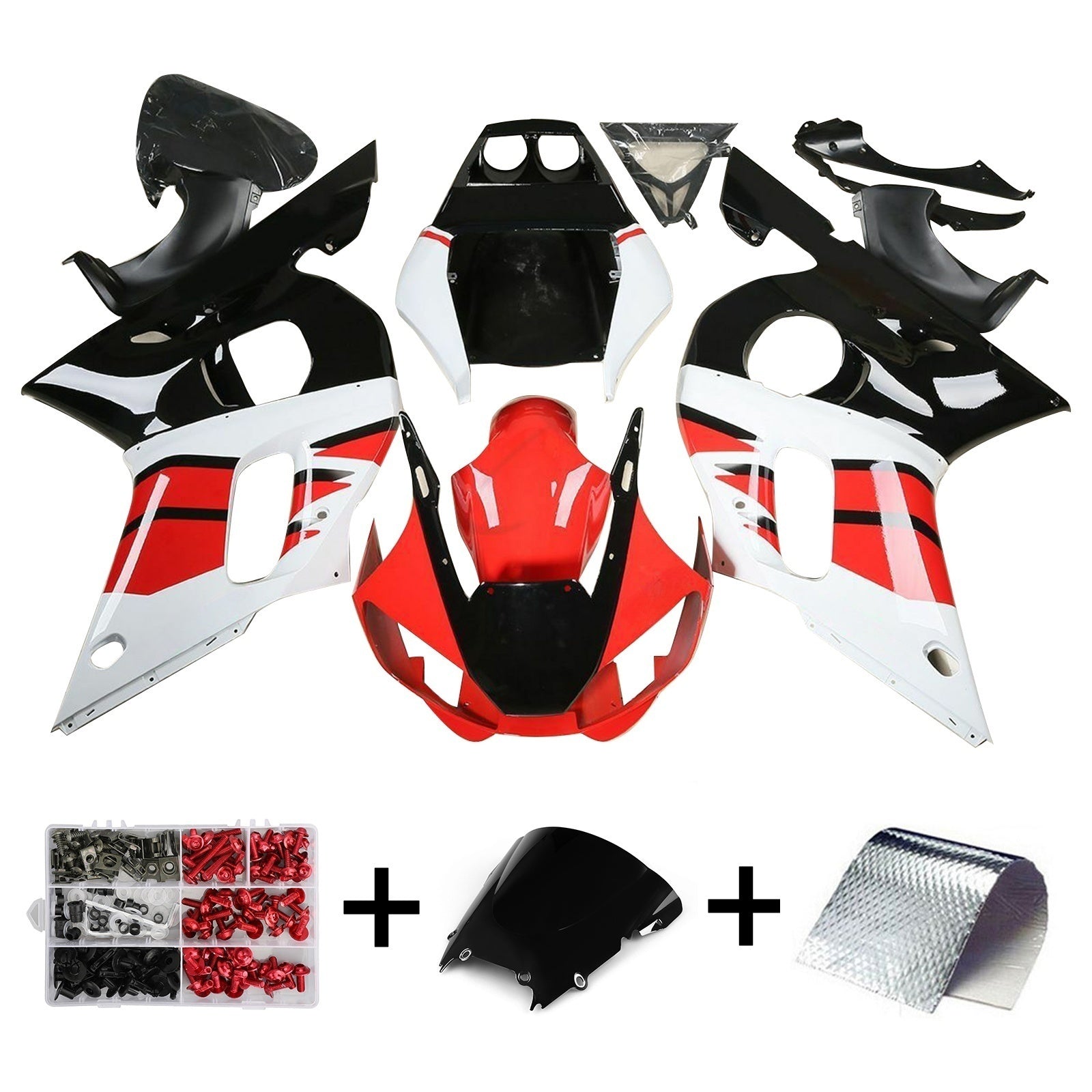 Fairing Kit For YAMAHA YZF R6 1998-2002 2001 2000 Red White Black Generic