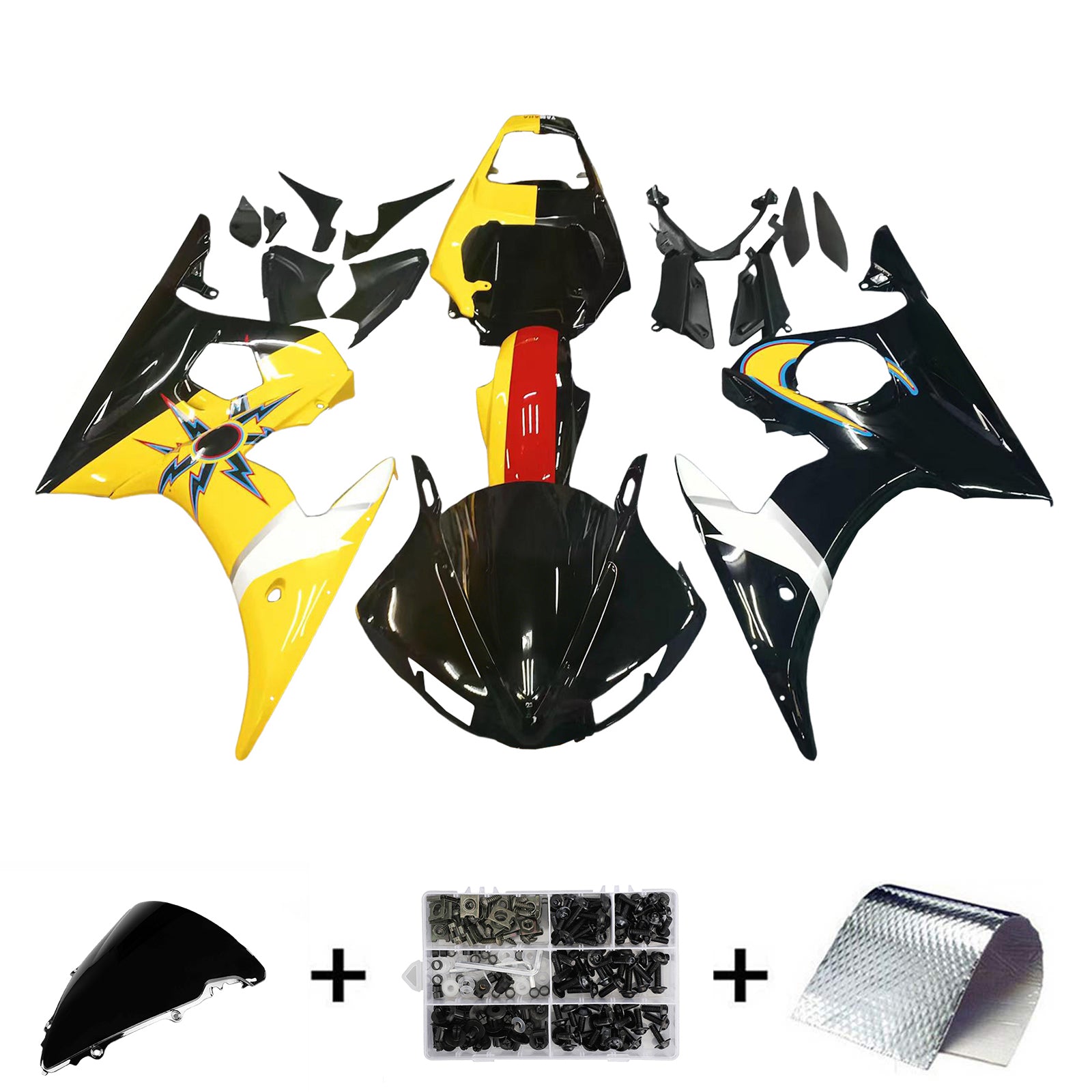 Injection Fairing Kit Bodywork Plastic ABS fit For Yamaha YZF 600 R6 2005