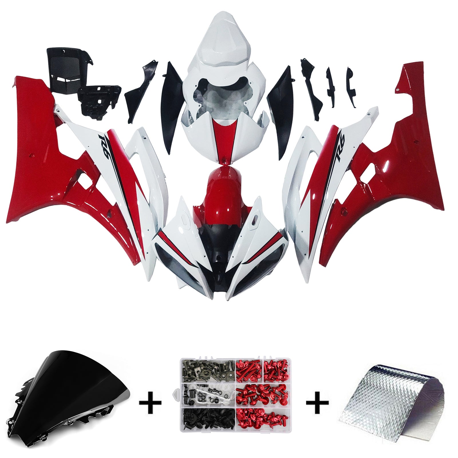 Fairings 2006-2007 Yamaha YZF-R6 White Red Michelin R6 Generic