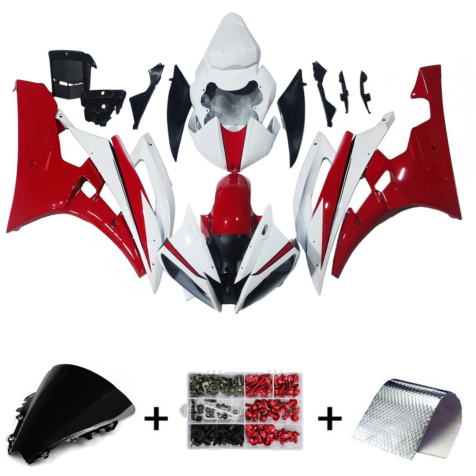 Fairings 2006-2007 Yamaha YZF-R6 White Red Michelin R6 Generic
