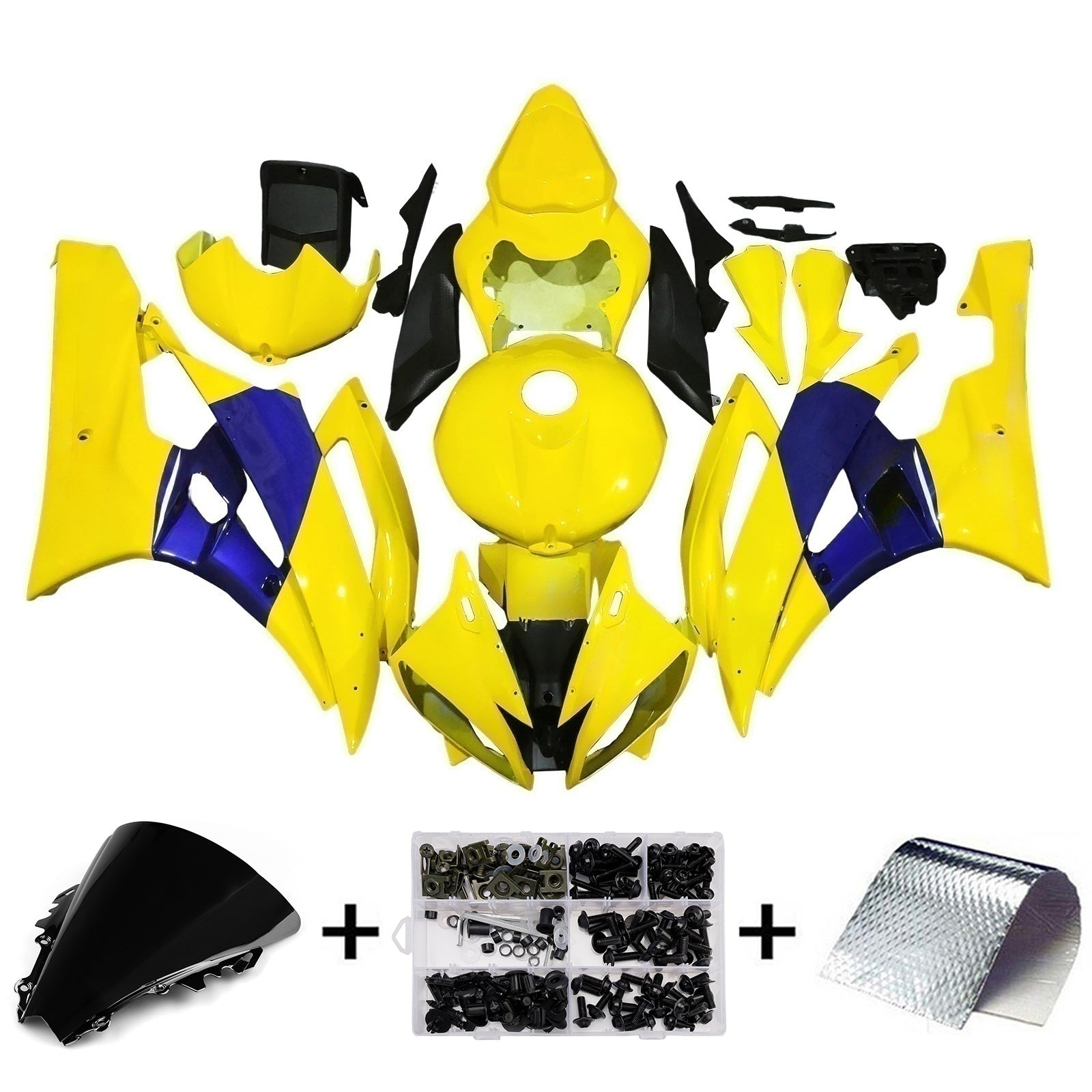 Fairings 2006-2007 Yamaha YZF-R6 Yellow Blue No.46 Camel R6 Generic