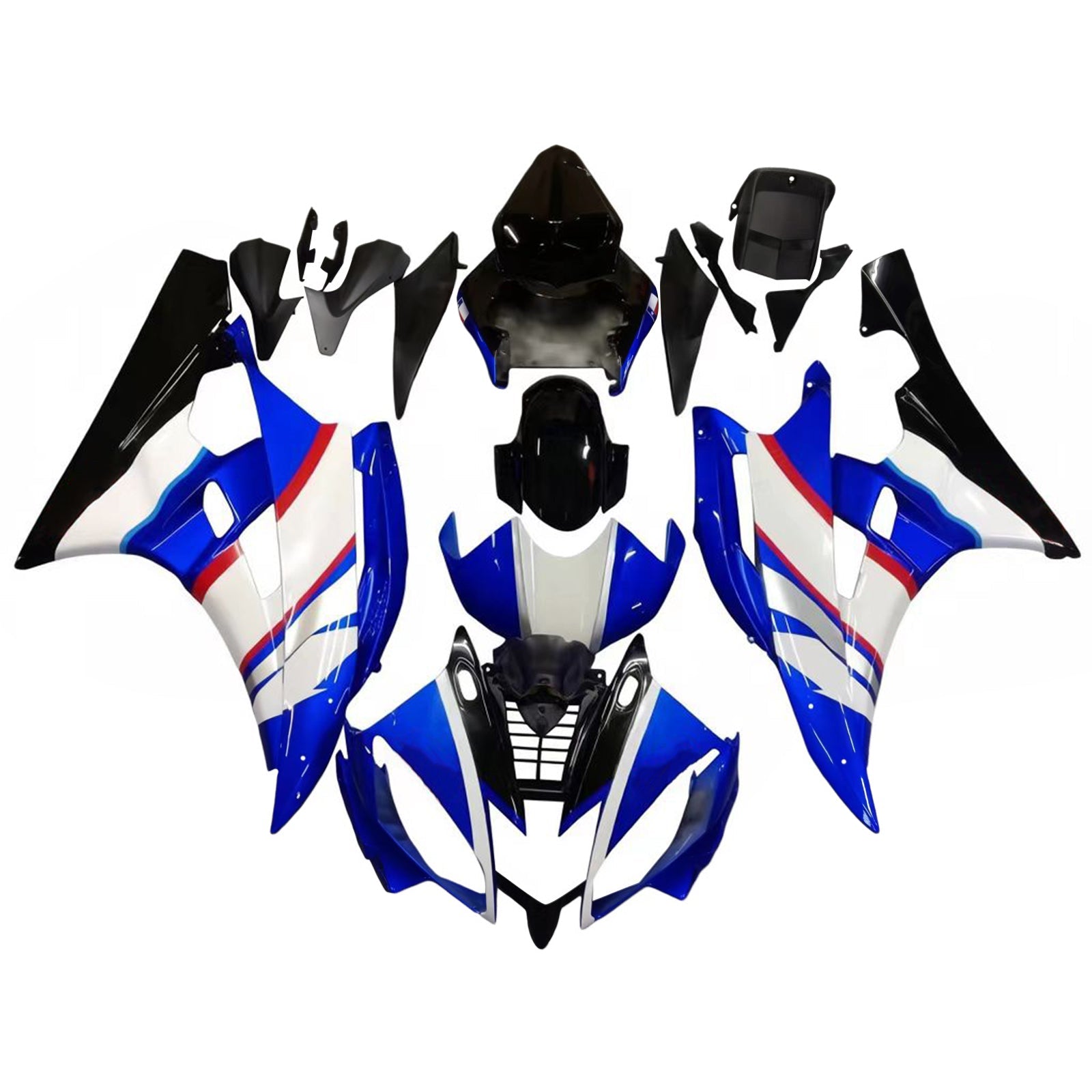 Carenados 2006-2007 Yamaha YZF-R6 Azul Negro Sterilgard R6 Genérico