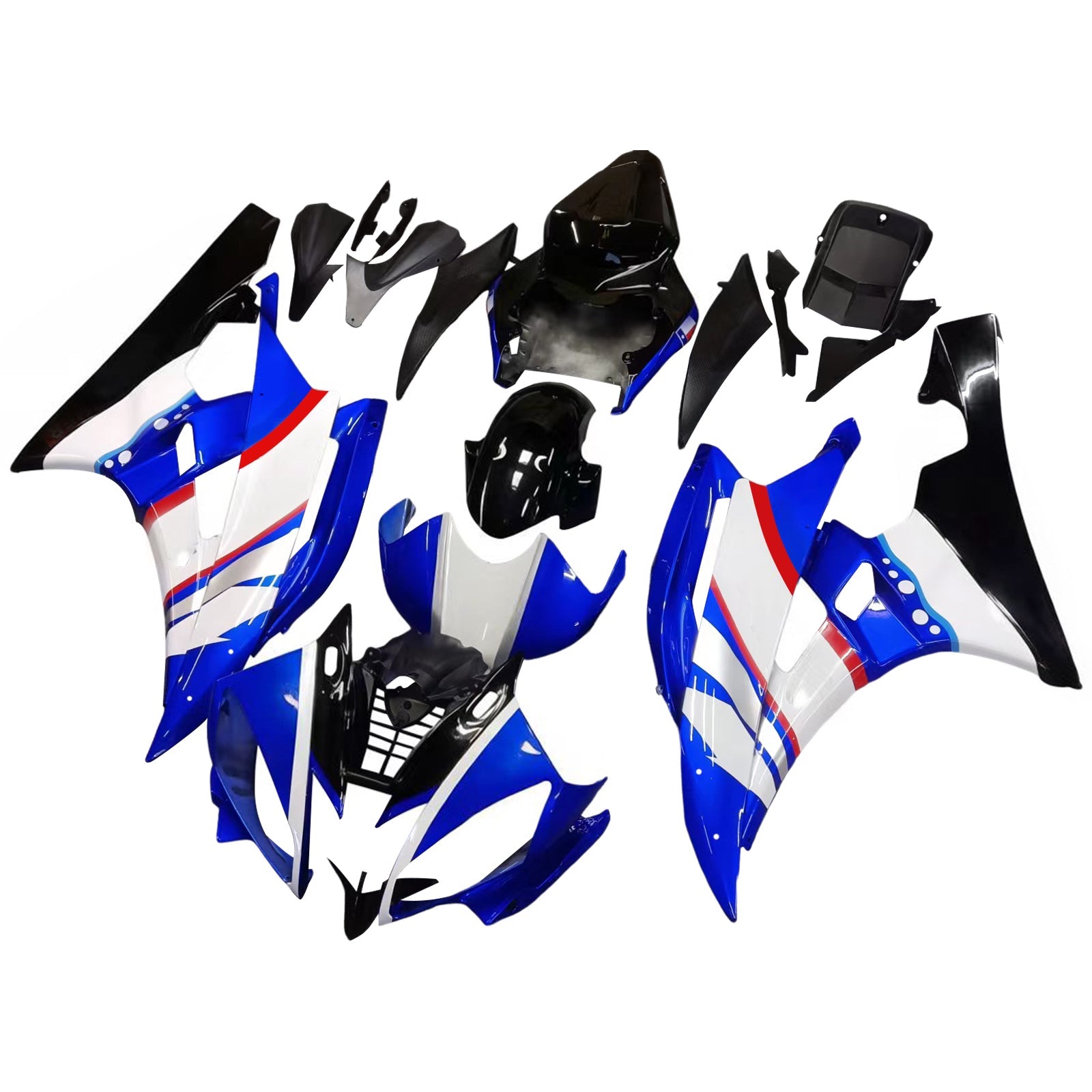 Carenados 2006-2007 Yamaha YZF-R6 Azul Negro Sterilgard R6 Genérico