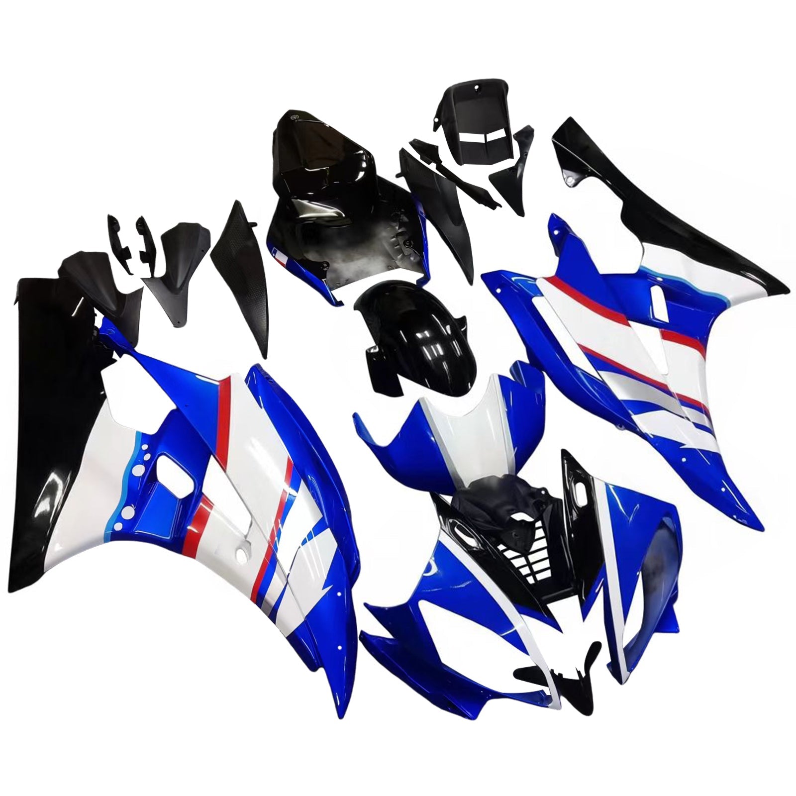Carenados 2006-2007 Yamaha YZF-R6 Azul Negro Sterilgard R6 Genérico