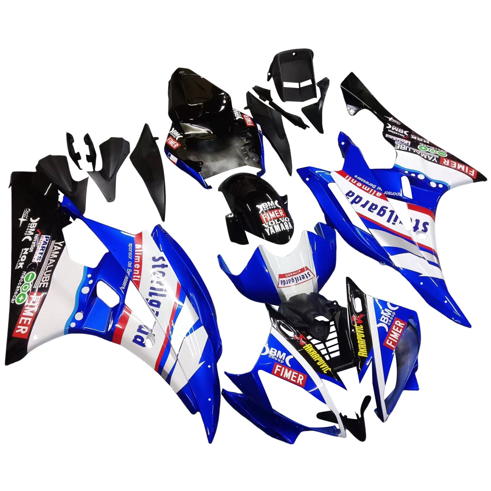 Fairings 2006-2007 Yamaha YZF-R6 Blue Black Sterilgard R6 Generic