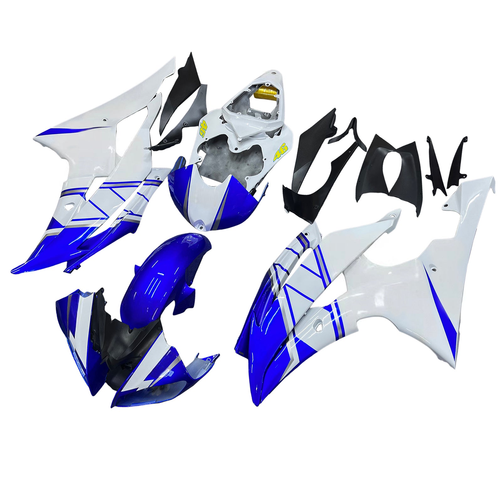 Fairings 2008-2016 Yamaha YZF-R6 White Blue No.46 FIAT R6 Generic