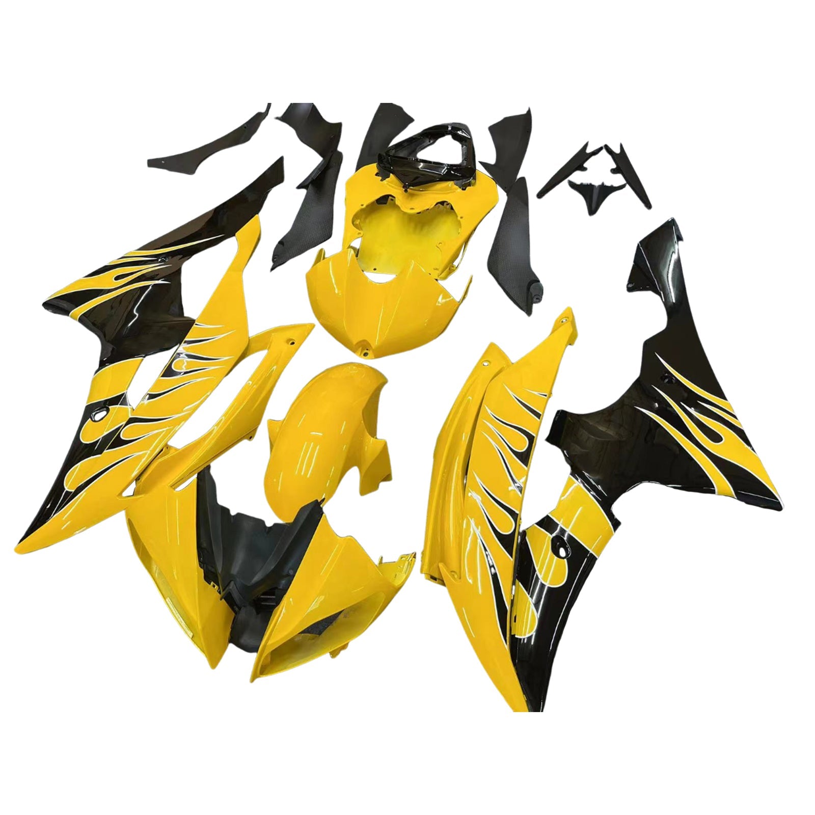 페어링 2008-2016 야마하 YZF-R6 옐로우 & 블랙 플레임 R6 제네릭
