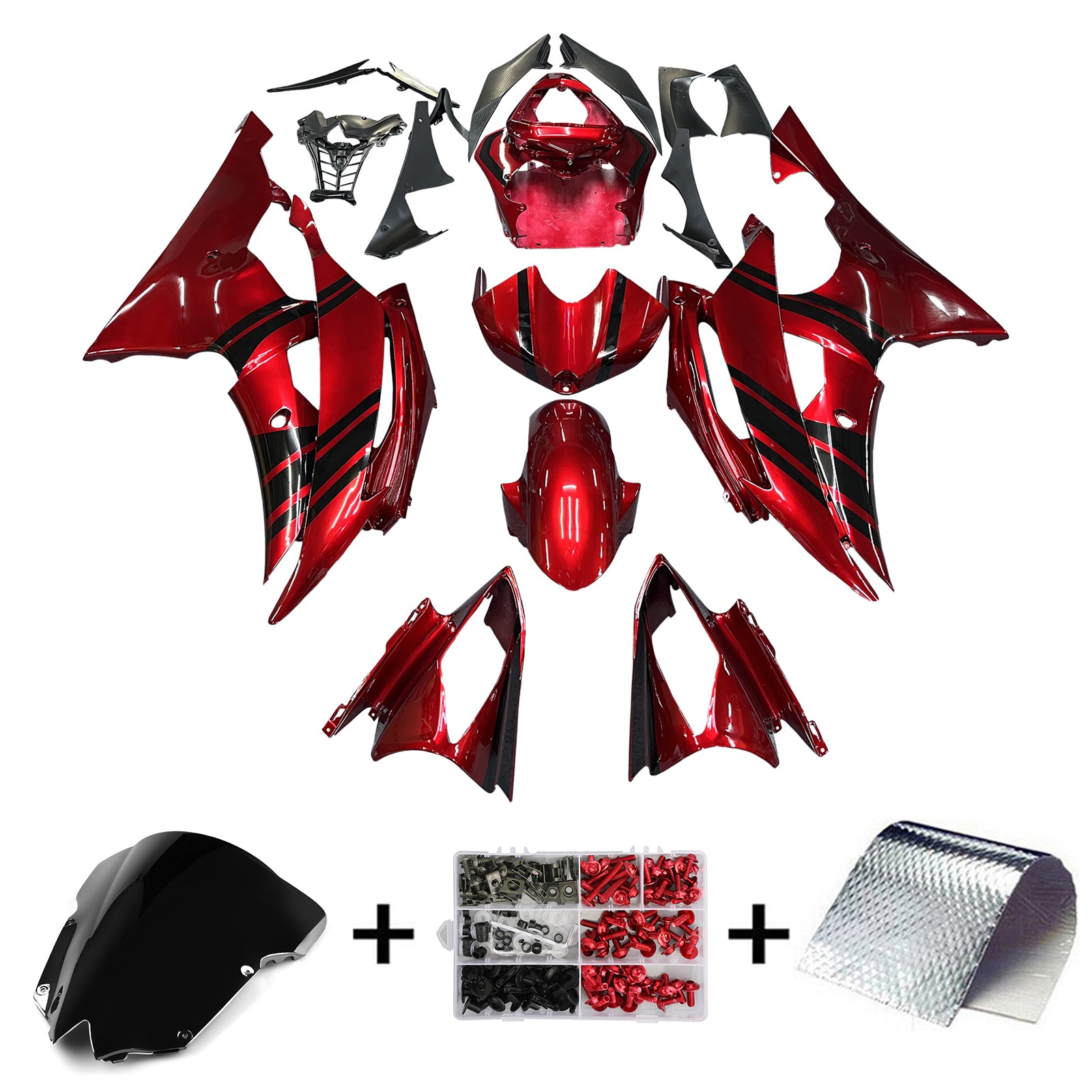 Injection Fairing Kit Bodywork Plastic ABS fit For Yamaha YZF 600 R6 2008-2016
