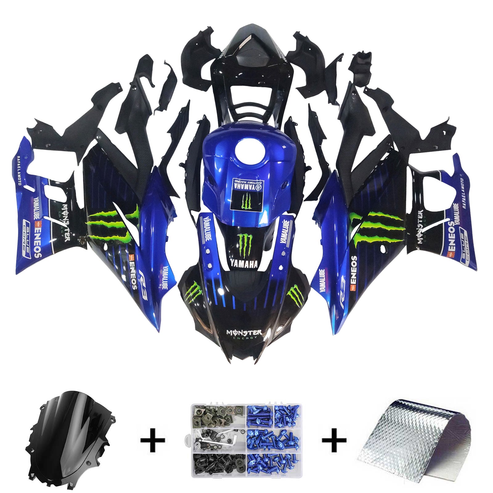 Injection Fairing Kit Bodywork Plastic ABS fit For Yamaha YZF-R3 R25 2019-2021 Generic