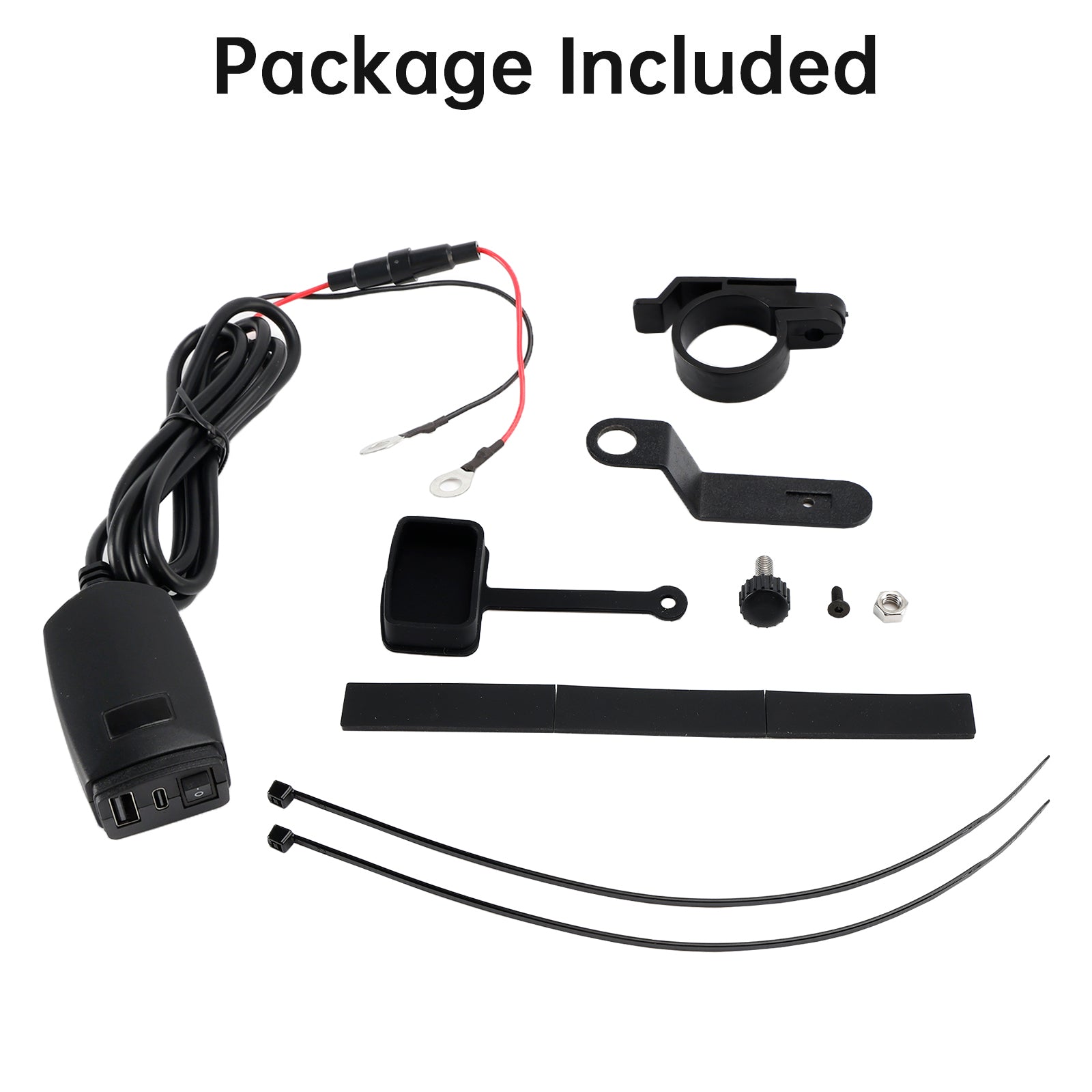 Motorcycle USB Super Fast Charger Handlebar Holder PD+QC3.0 Tpye-C Power Adapter