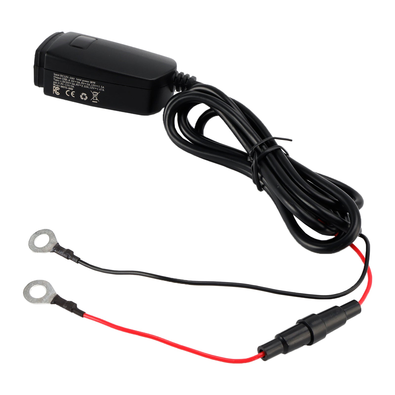 Motorcycle USB Super Fast Charger Handlebar Holder PD+QC3.0 Tpye-C Power Adapter