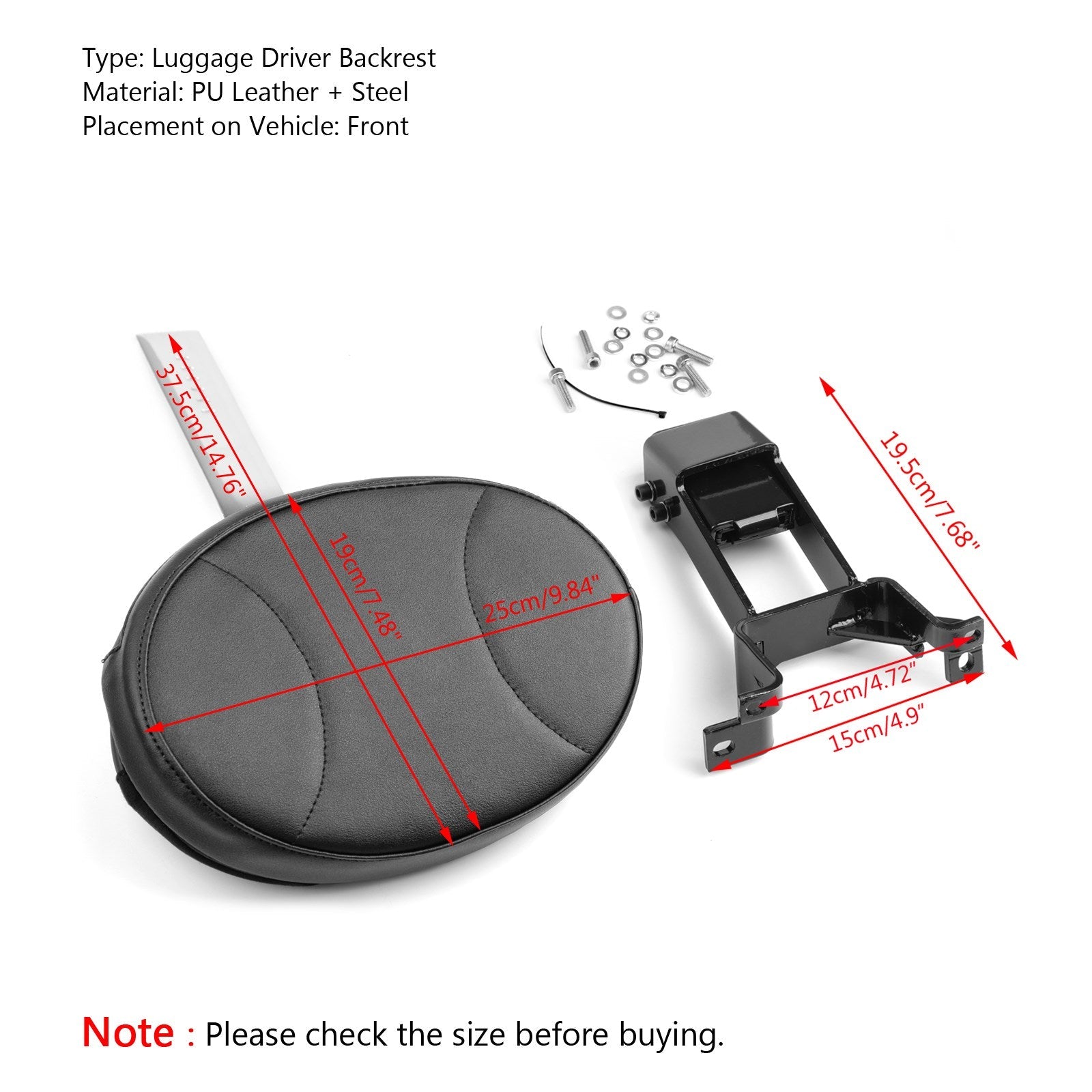 Indian Chief roadmaster 2014-2023 Chrome Plug-in Driver Backrest w/ Mounting Kit