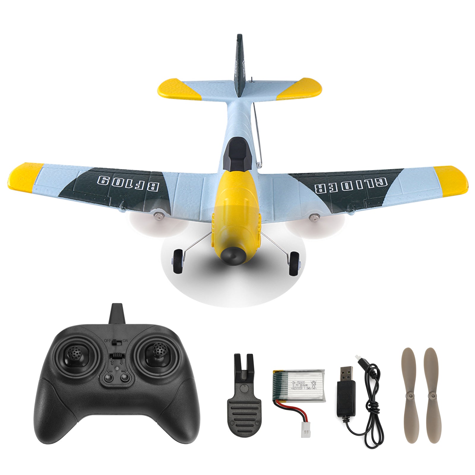 RC Plane 3Channel BF-109 Airplane Toys 2.4GHZ 6-Axis Gyro Plane With 2 Batteries