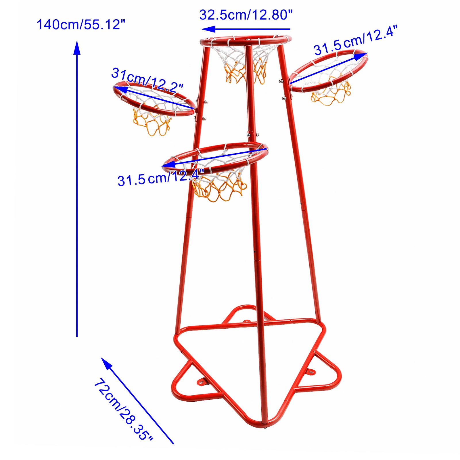 Early Learning 4 Hoop Kid Basketball Hoop Indoor/Outdoor Preschool Hoop Set