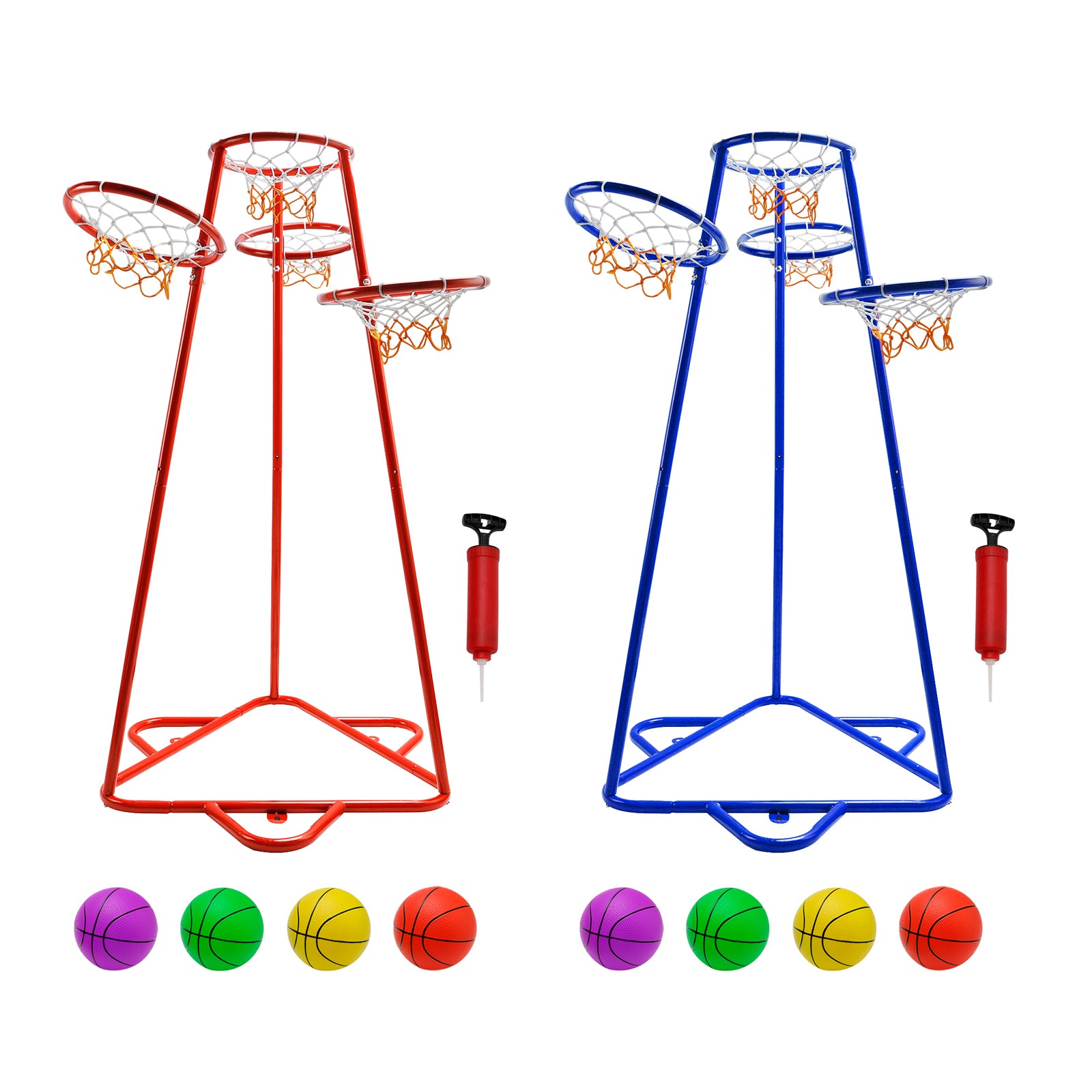 Early Learning 4 Hoop Kid Basketball Hoop Indoor/Outdoor Preschool Hoop Set