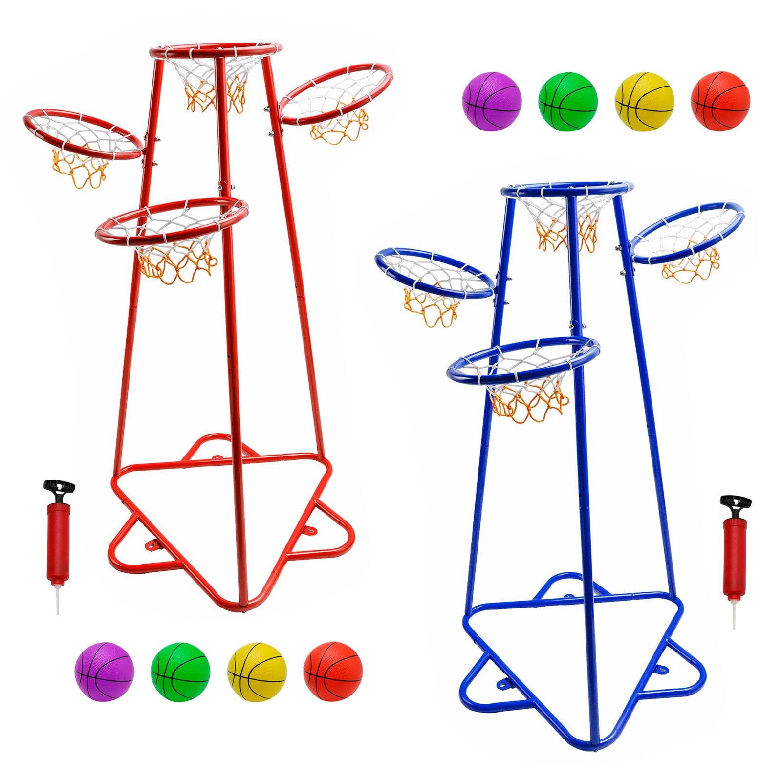 Early Learning 4 Hoop Kid Basketball Hoop Indoor/Outdoor Preschool Hoop Set