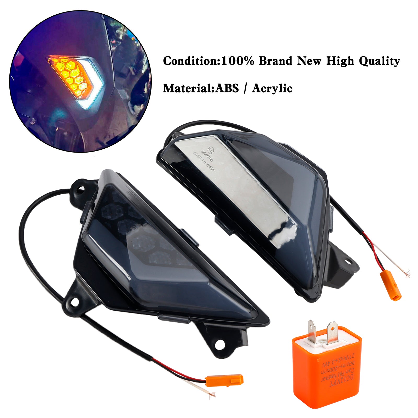 가와사키 닌자 300 400 650 ZX-6R ZX-4RR 2013+ LED 전면 방향 지시등