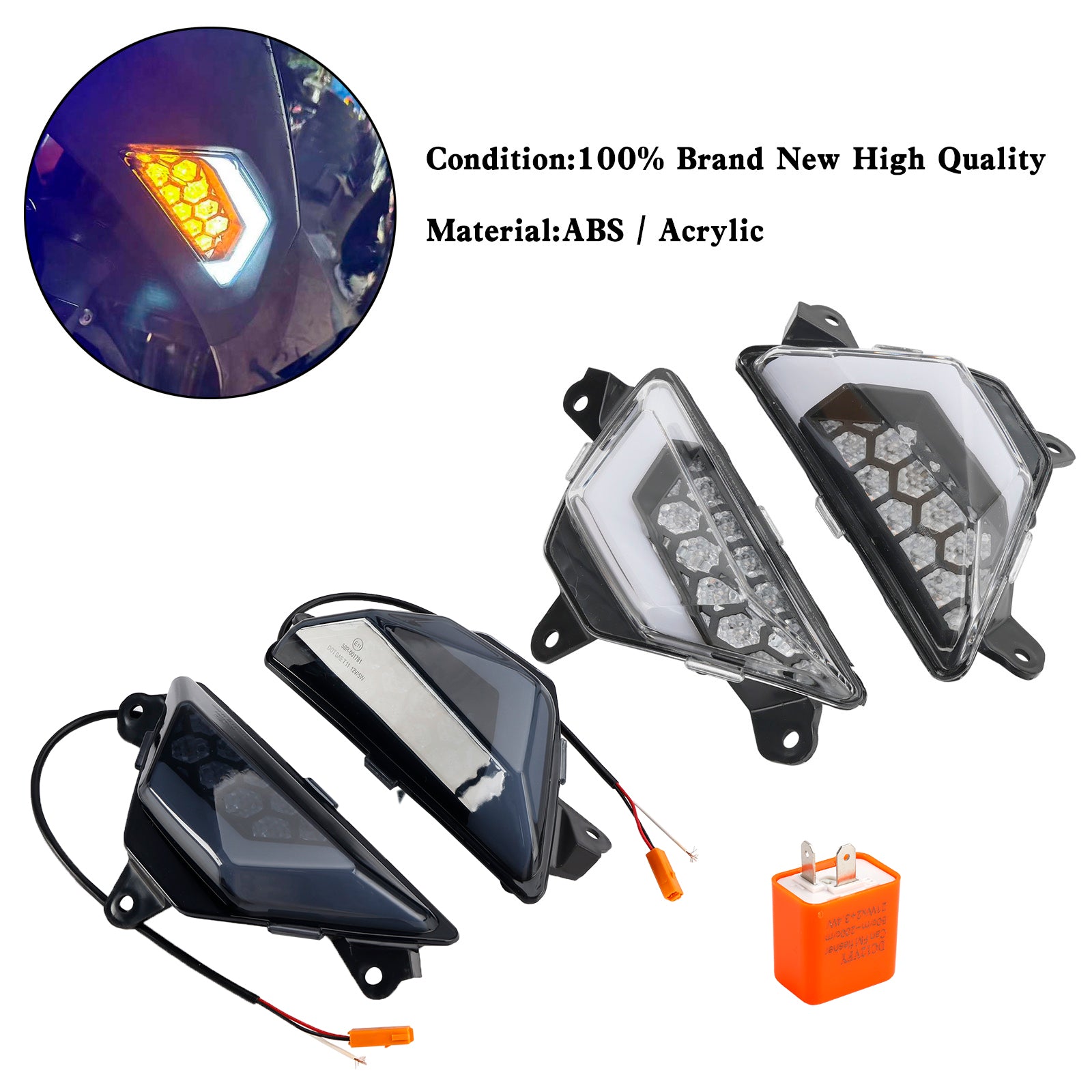 가와사키 닌자 300 400 650 ZX-6R ZX-4RR 2013+ LED 전면 방향 지시등