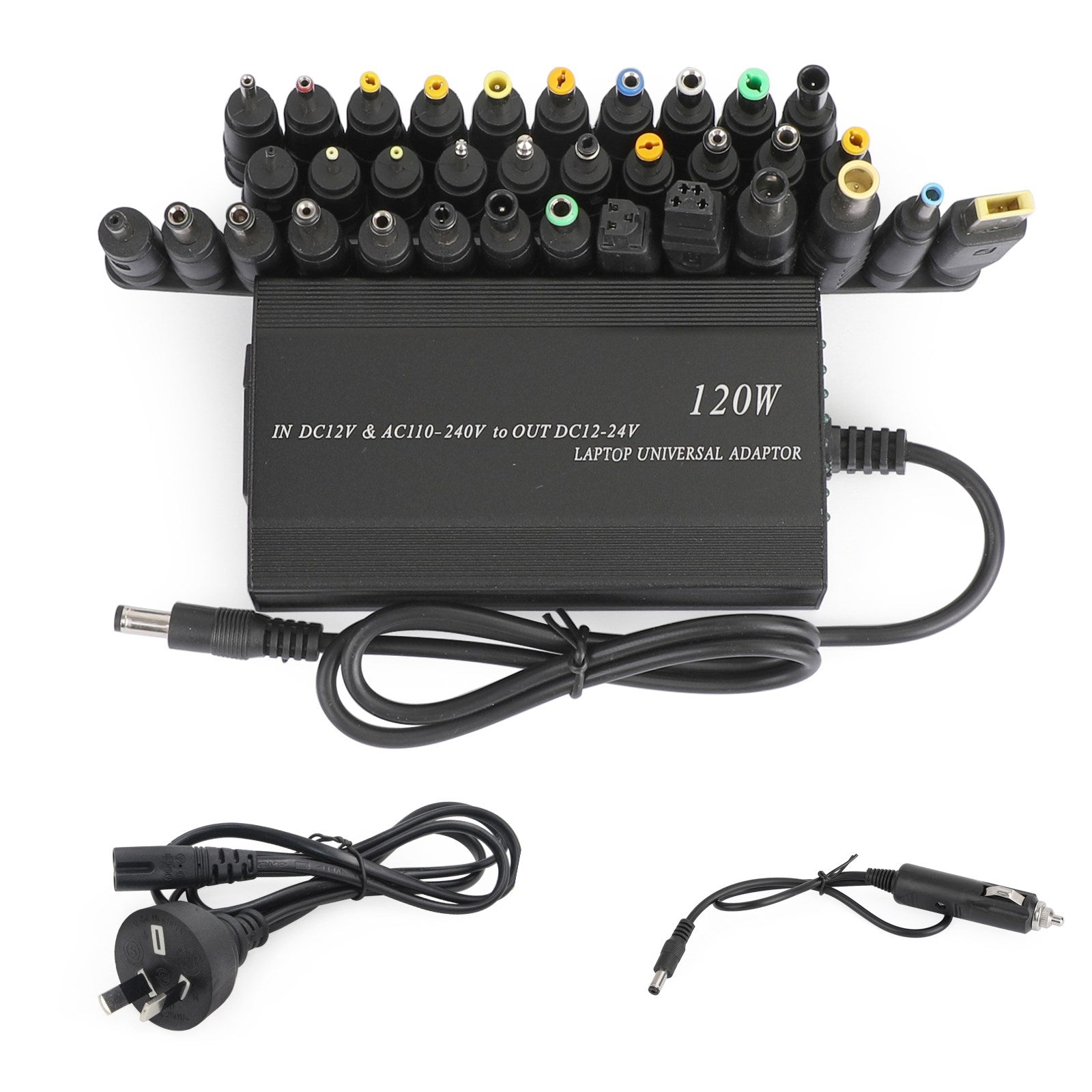Universal 120W Car Home 34 Tips Power Supply Adapter Charger for Laptop Notebook