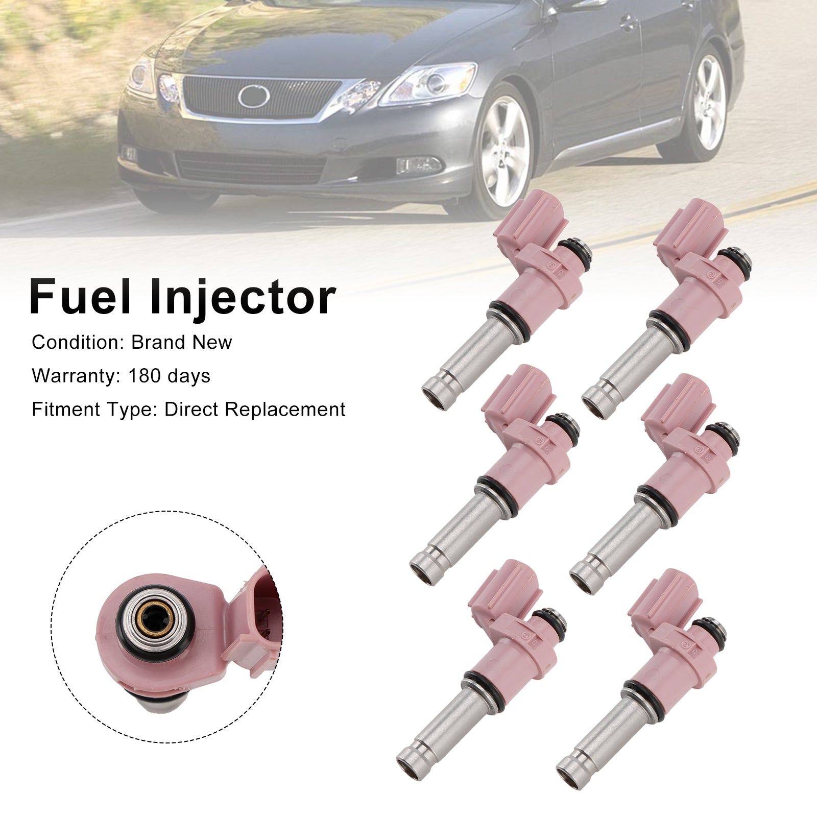 6PCS Fuel Injector 23250-31070 Fit Lexus GS350 3.5L V6 2007-2015 Fit RC350