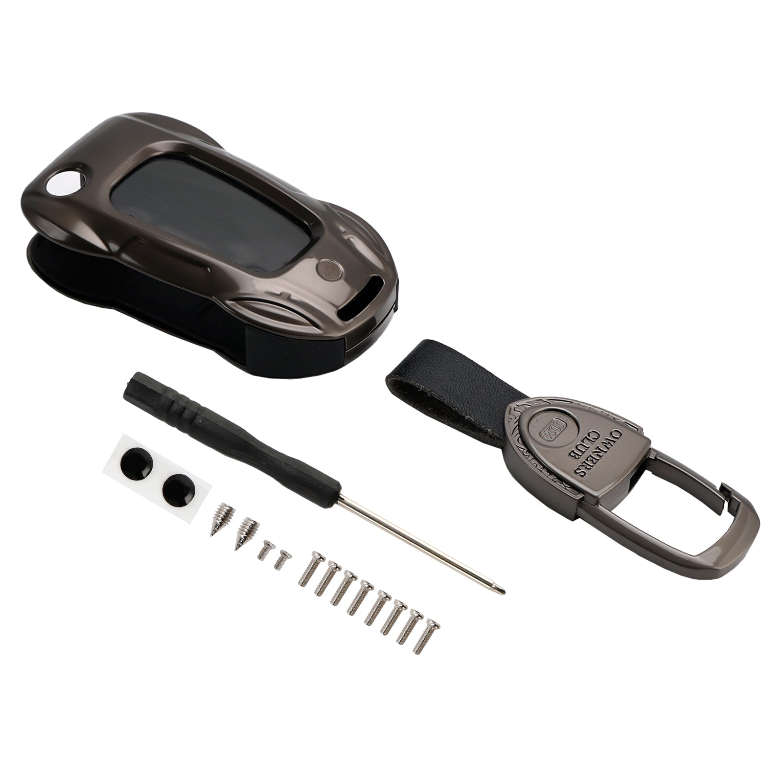 Audi A1 A3 S3 Leather Alloy Zinc Car Key Gray Case Cover