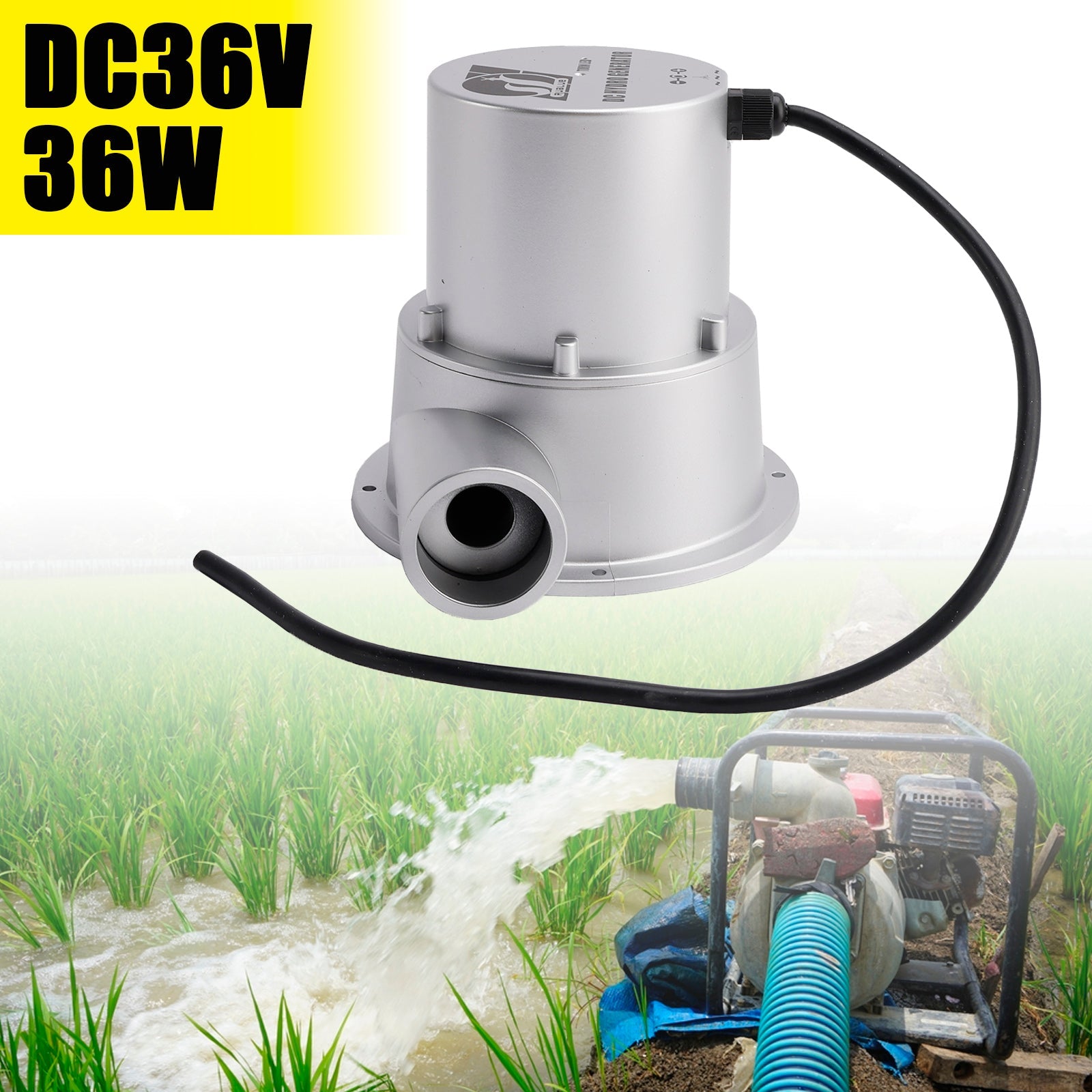 24V Water Flow Turbine Hydroelectric Generator DC36V 36W/50W AC Power Generation